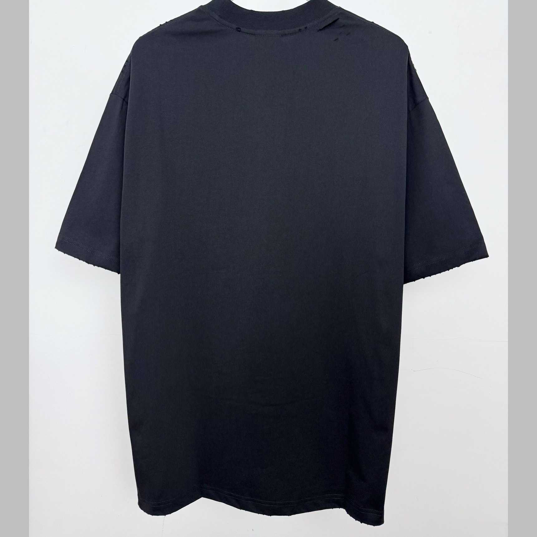 Balenciaga Fashion Designer Oversized T-Shirt In Faded Black Dry Jersey - DesignerGu