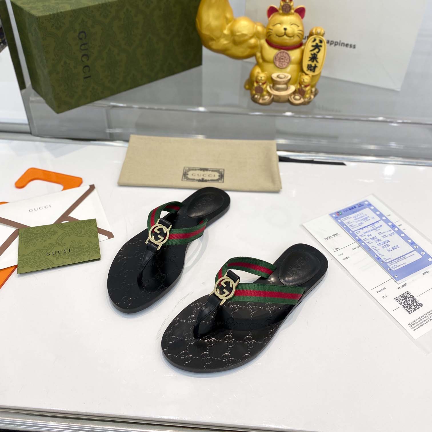 Gucci Thong Sandal With Web - DesignerGu