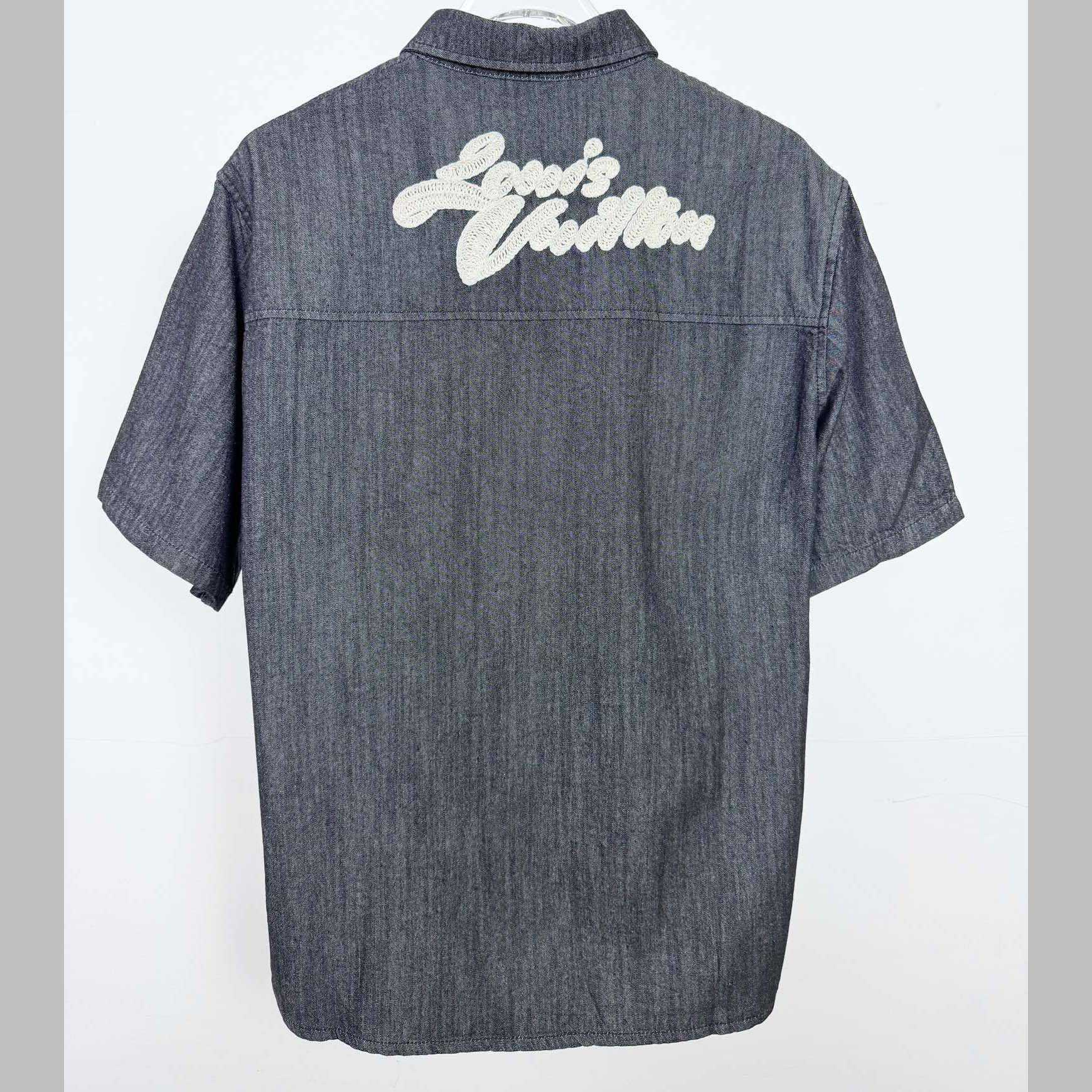 Louis Vuitton Short-Sleeved Chambray Shirt   1AHVW4 - DesignerGu