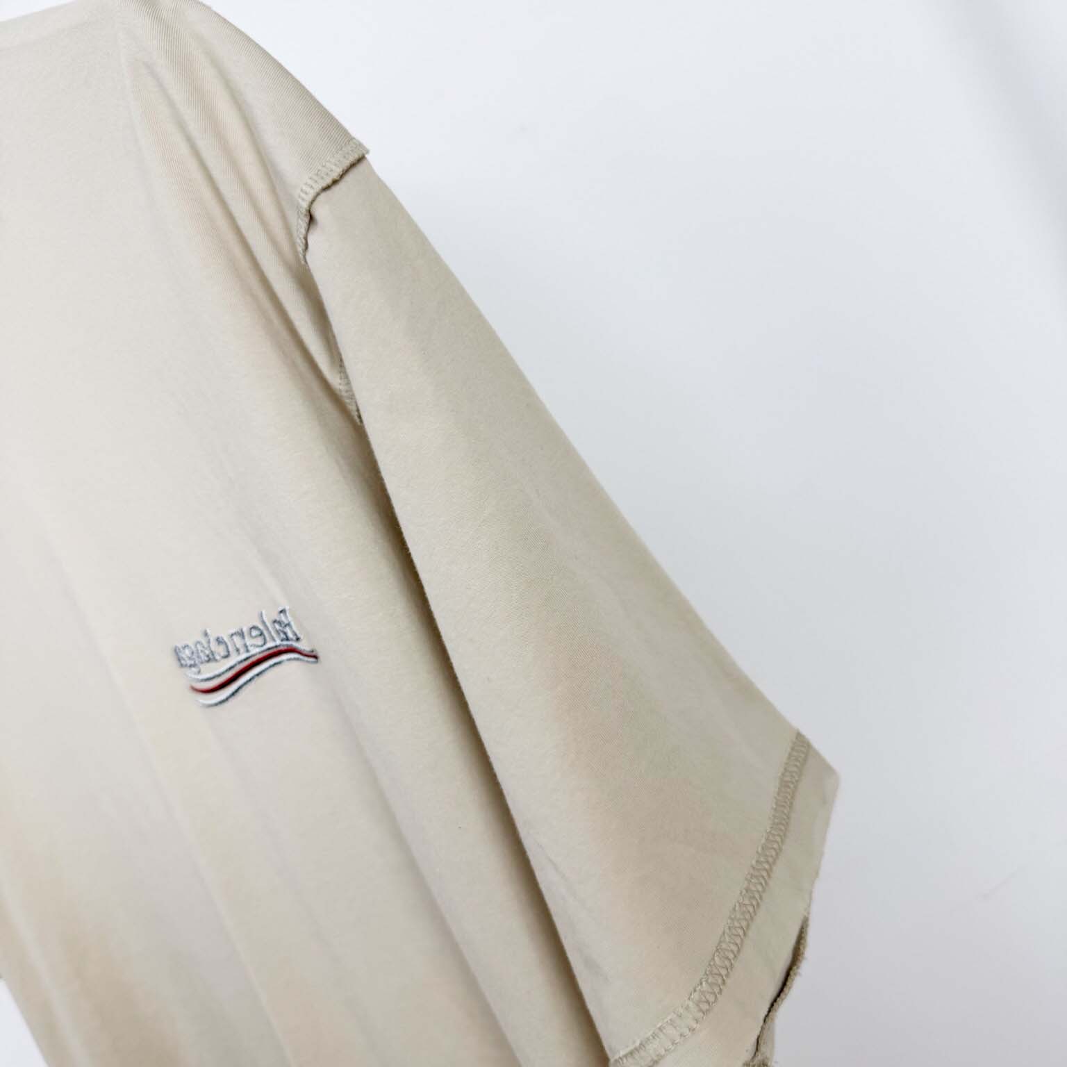 Balenciaga Embroidered Logo Wave Political Campaign T-Shirt  - DesignerGu