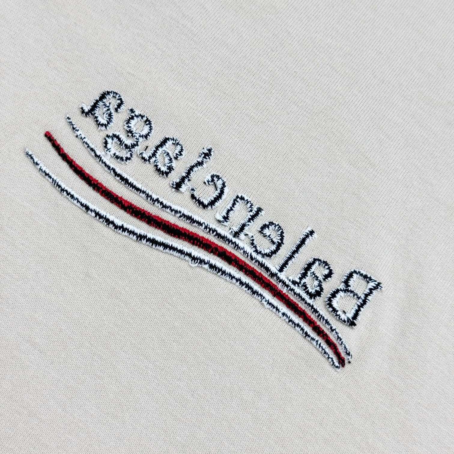 Balenciaga Embroidered Logo Wave Political Campaign T-Shirt  - DesignerGu