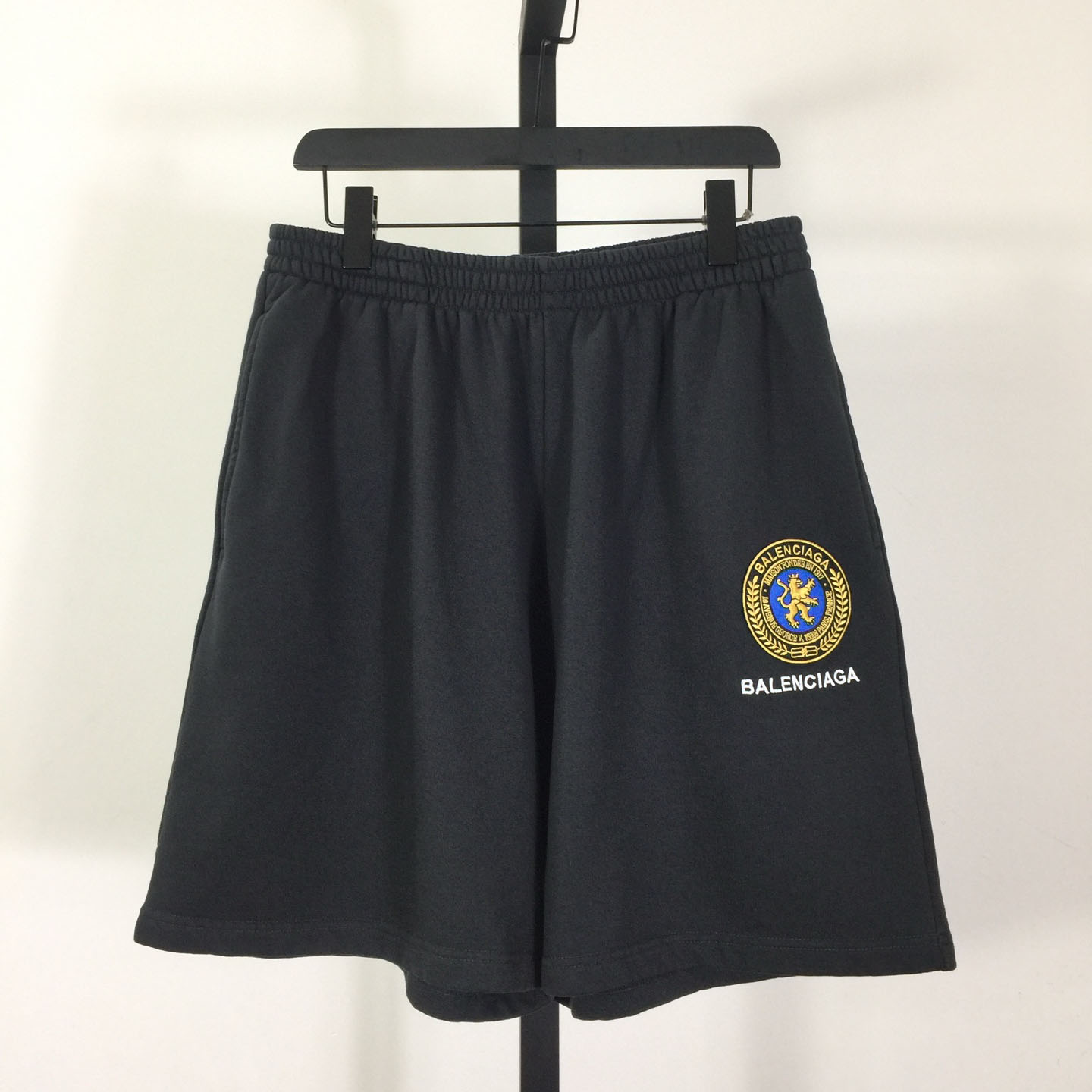 Balenciaga Uniform Merch Short In Faded Black Dry Fleece - DesignerGu