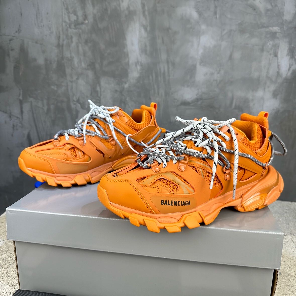 Balenciaga Track Trail Laces Sneaker In Orange   - DesignerGu