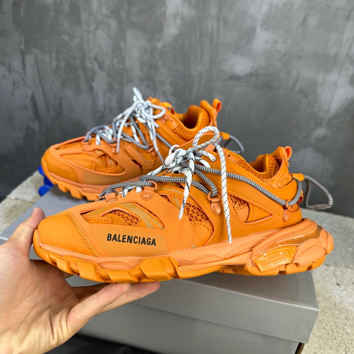 Balenciaga Track Trail Laces Sneaker In Orange   - DesignerGu