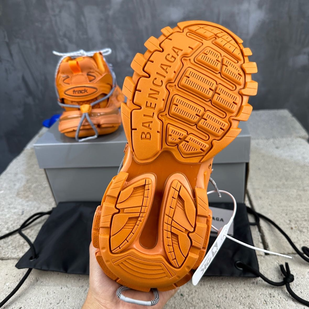 Balenciaga Track Trail Laces Sneaker In Orange   - DesignerGu