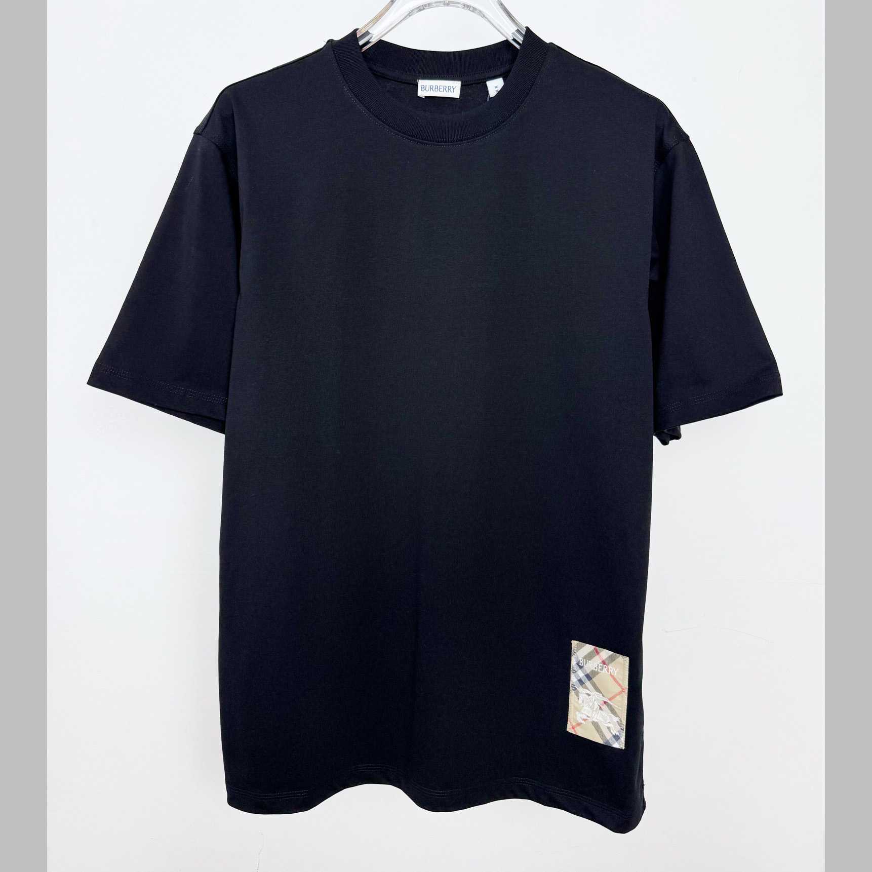 Burberry Check Label Cotton T-shirt  - DesignerGu