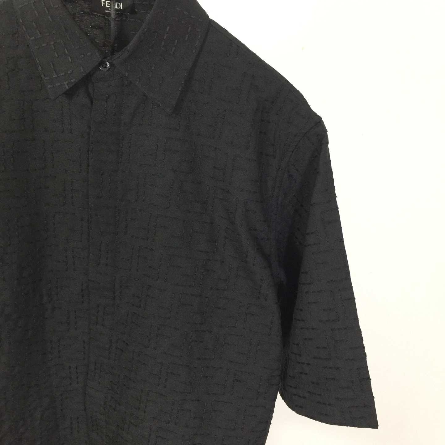 Fendi Black Linen FF Jacquard Shirt - DesignerGu