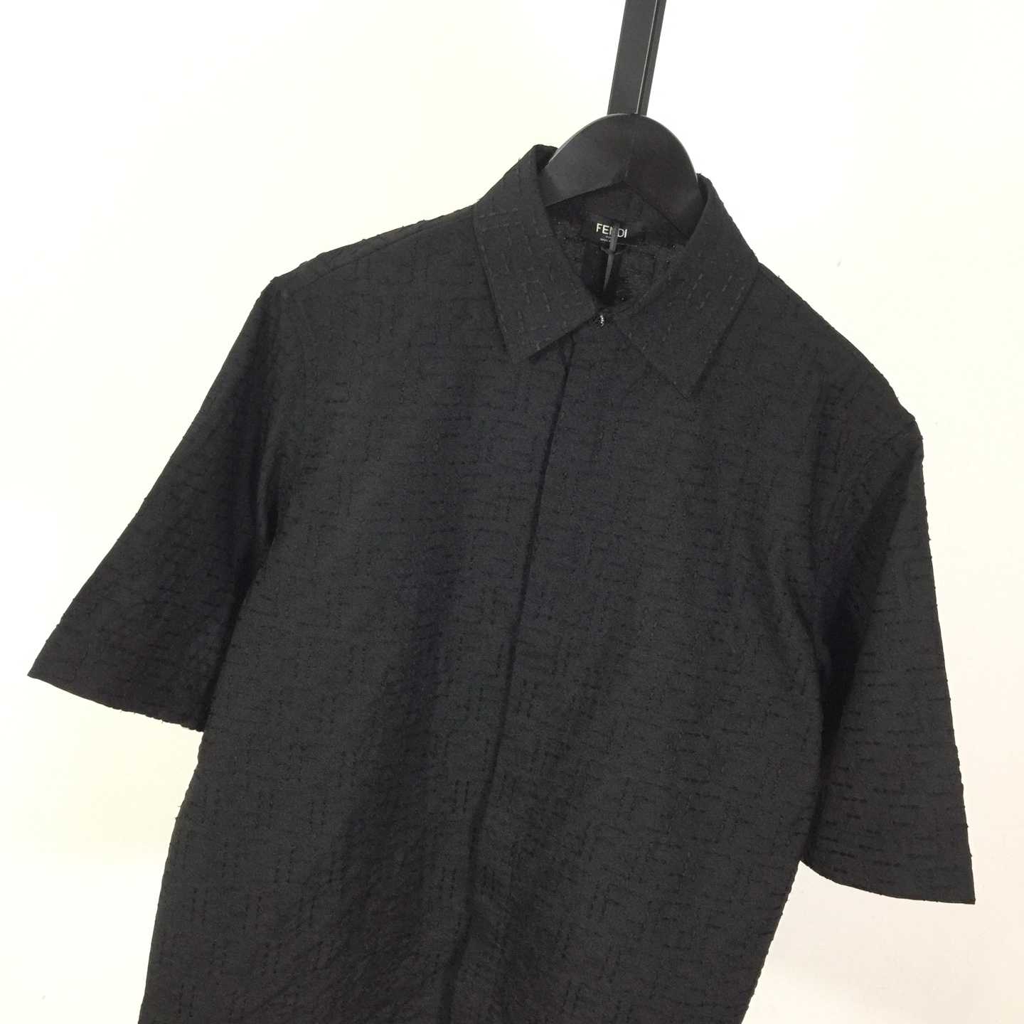 Fendi Black Linen FF Jacquard Shirt - DesignerGu