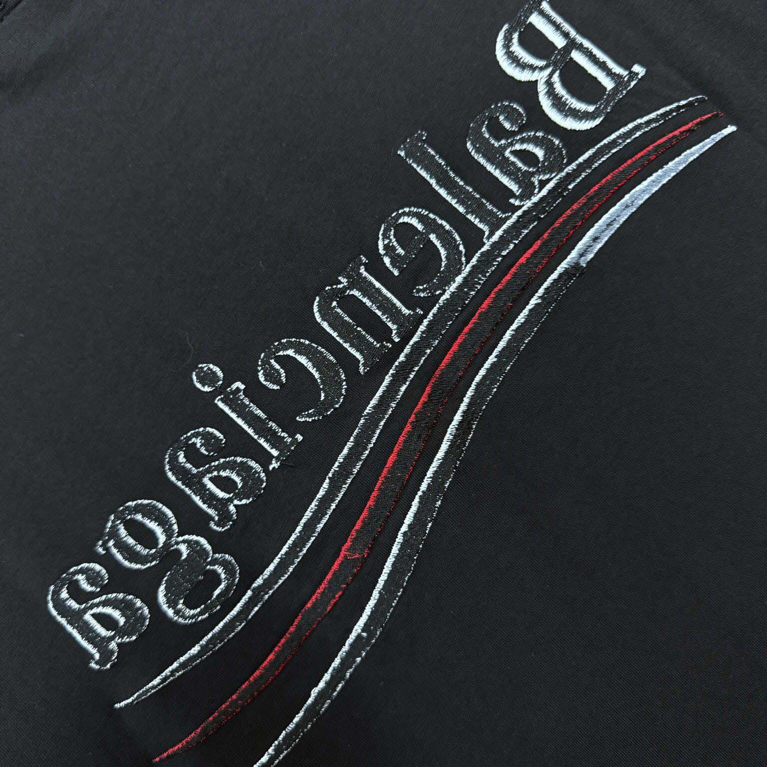 Balenciaga Embroidered Logo Wave Political Campaign T-Shirt  - DesignerGu