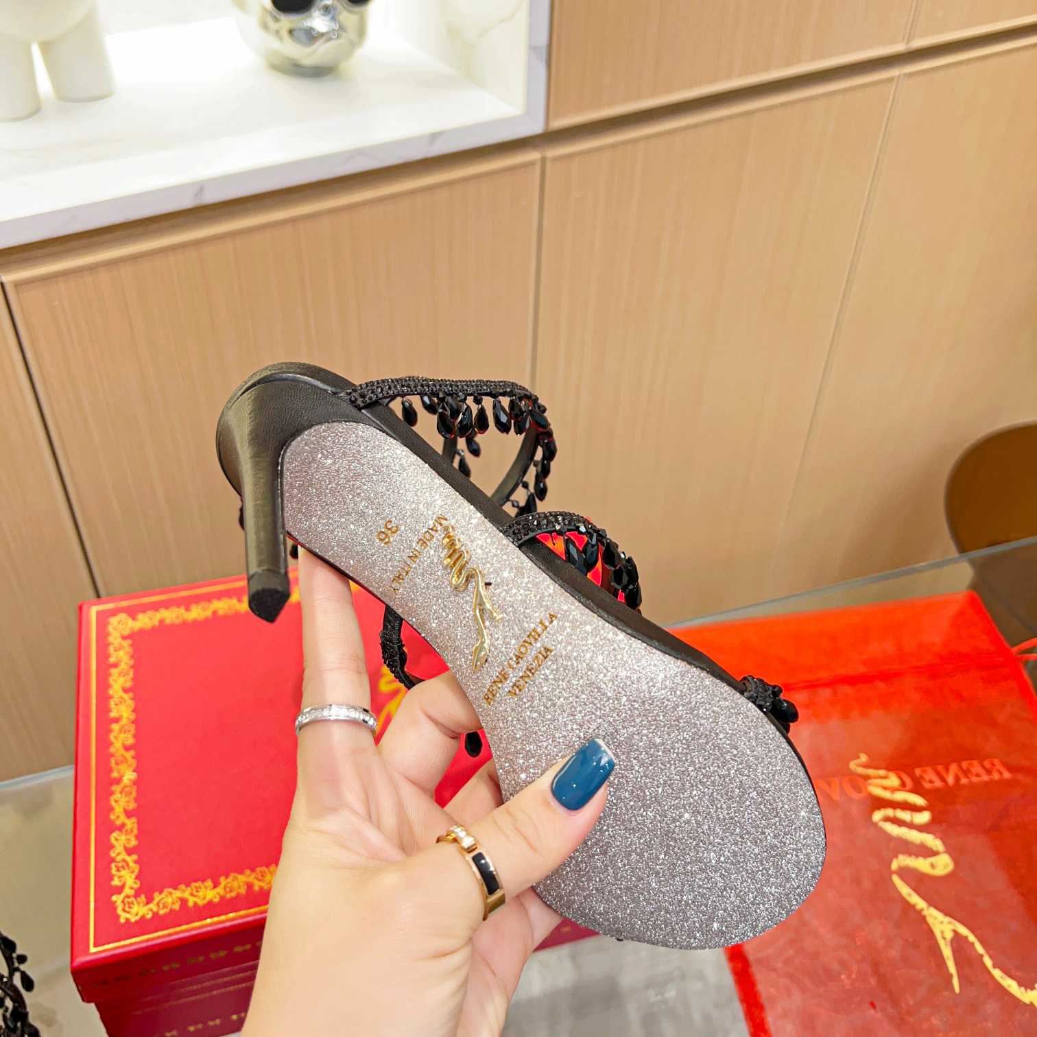 Rene Caovilla Chandelier crystal-embellished sandals  XZ809  (50% Off Sale) - DesignerGu