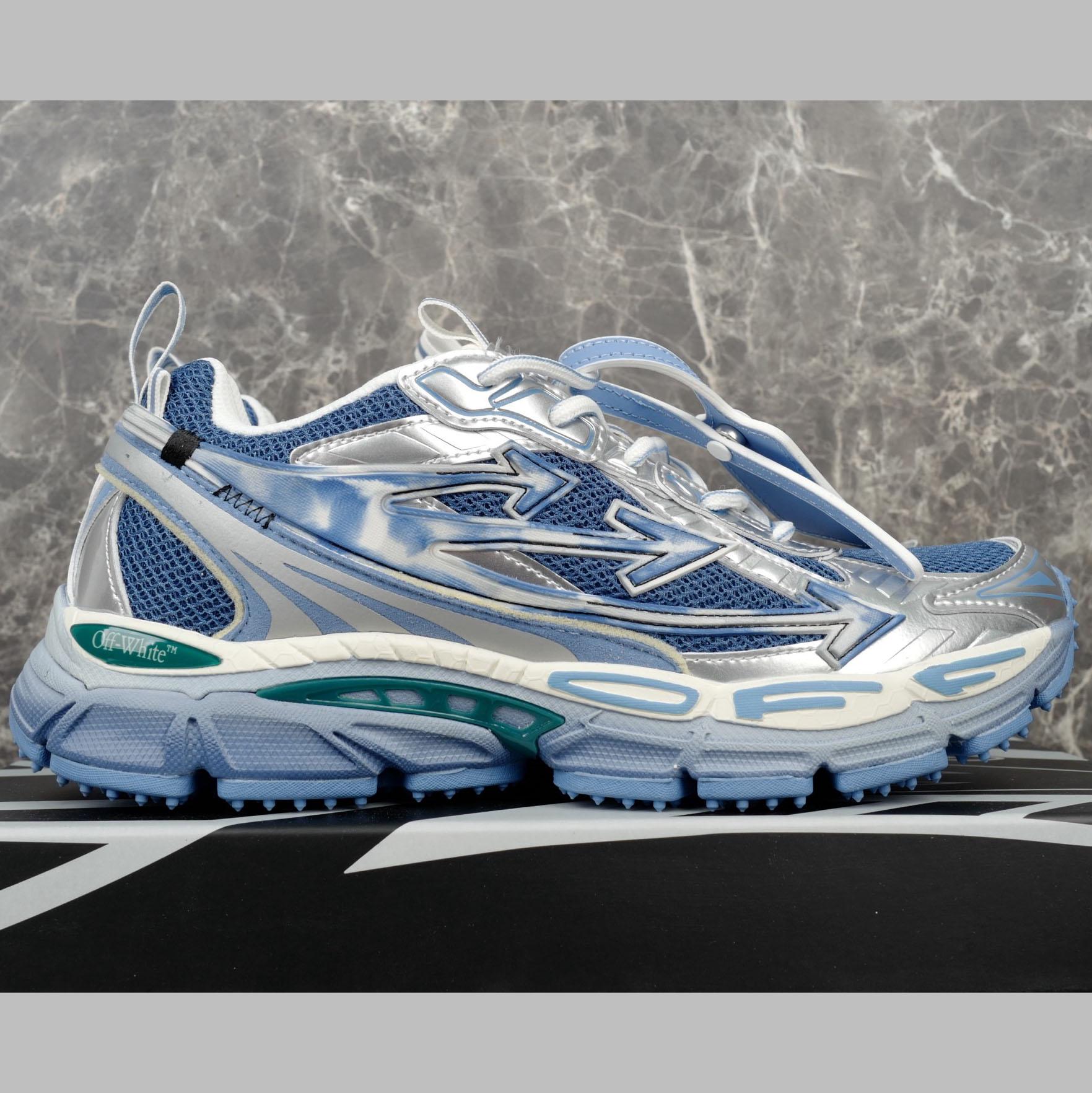 Off-White Silver/Blue Be Right Back - DesignerGu