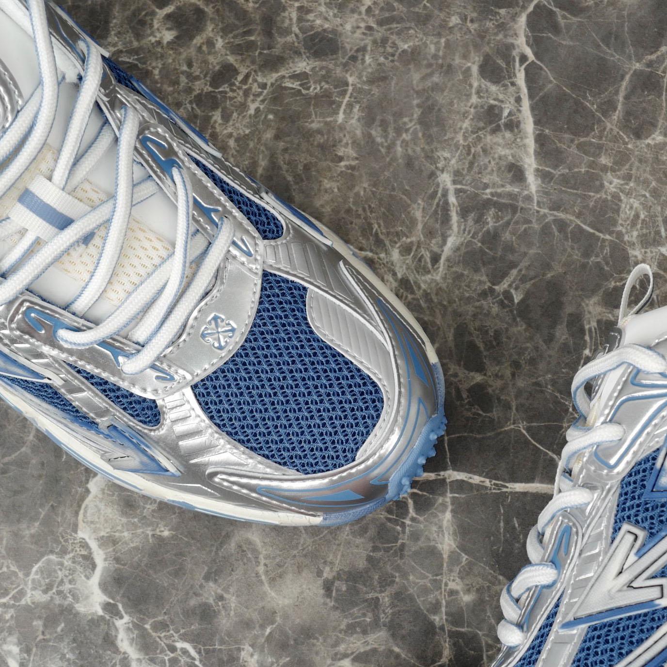 Off-White Silver/Blue Be Right Back - DesignerGu