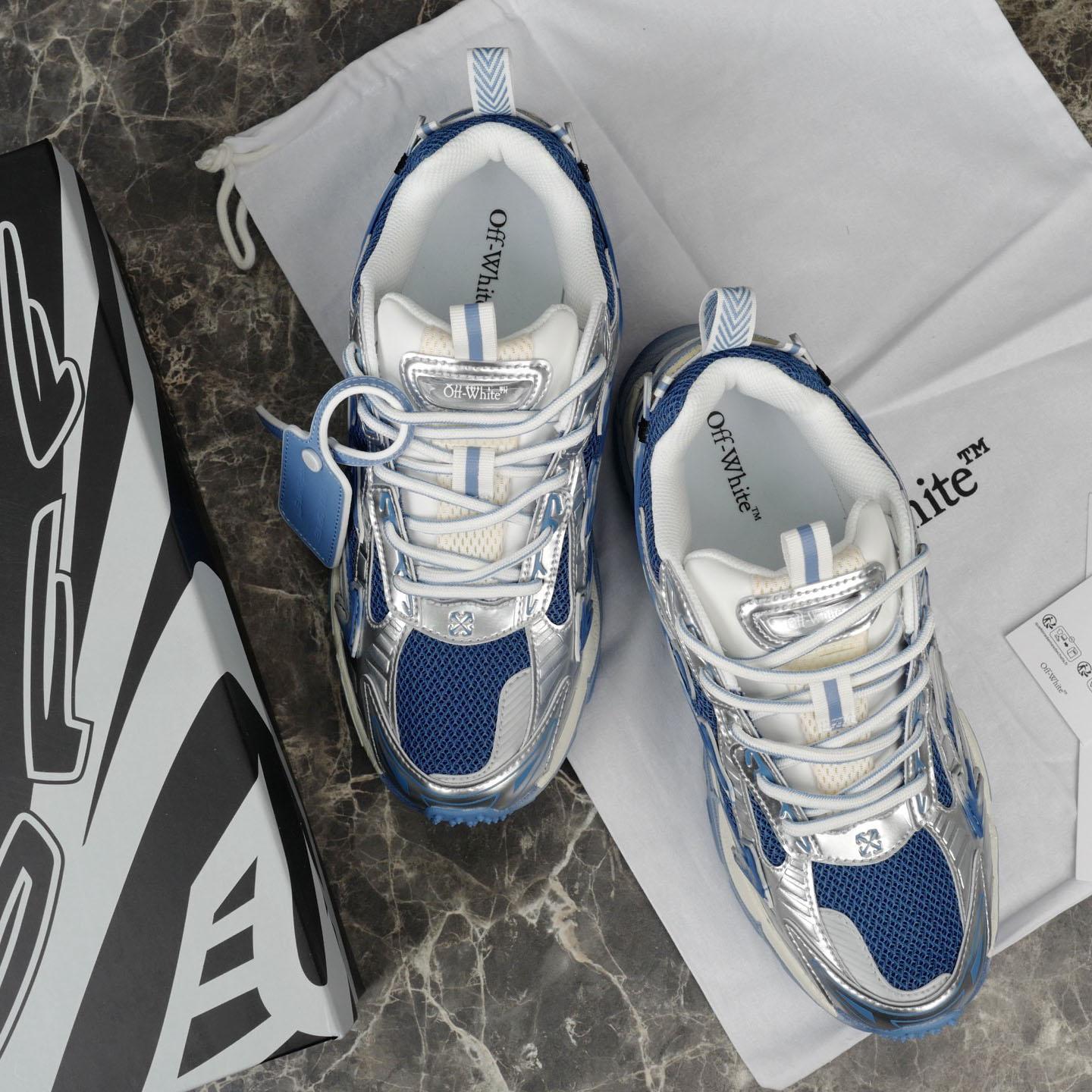 Off-White Silver/Blue Be Right Back - DesignerGu