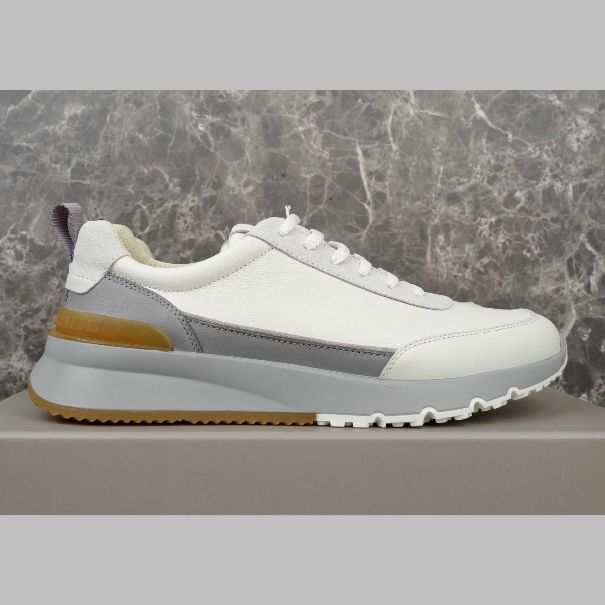 Brunello Cucinelli Washed Suede And Semi-polished Calfskin Runners  - DesignerGu