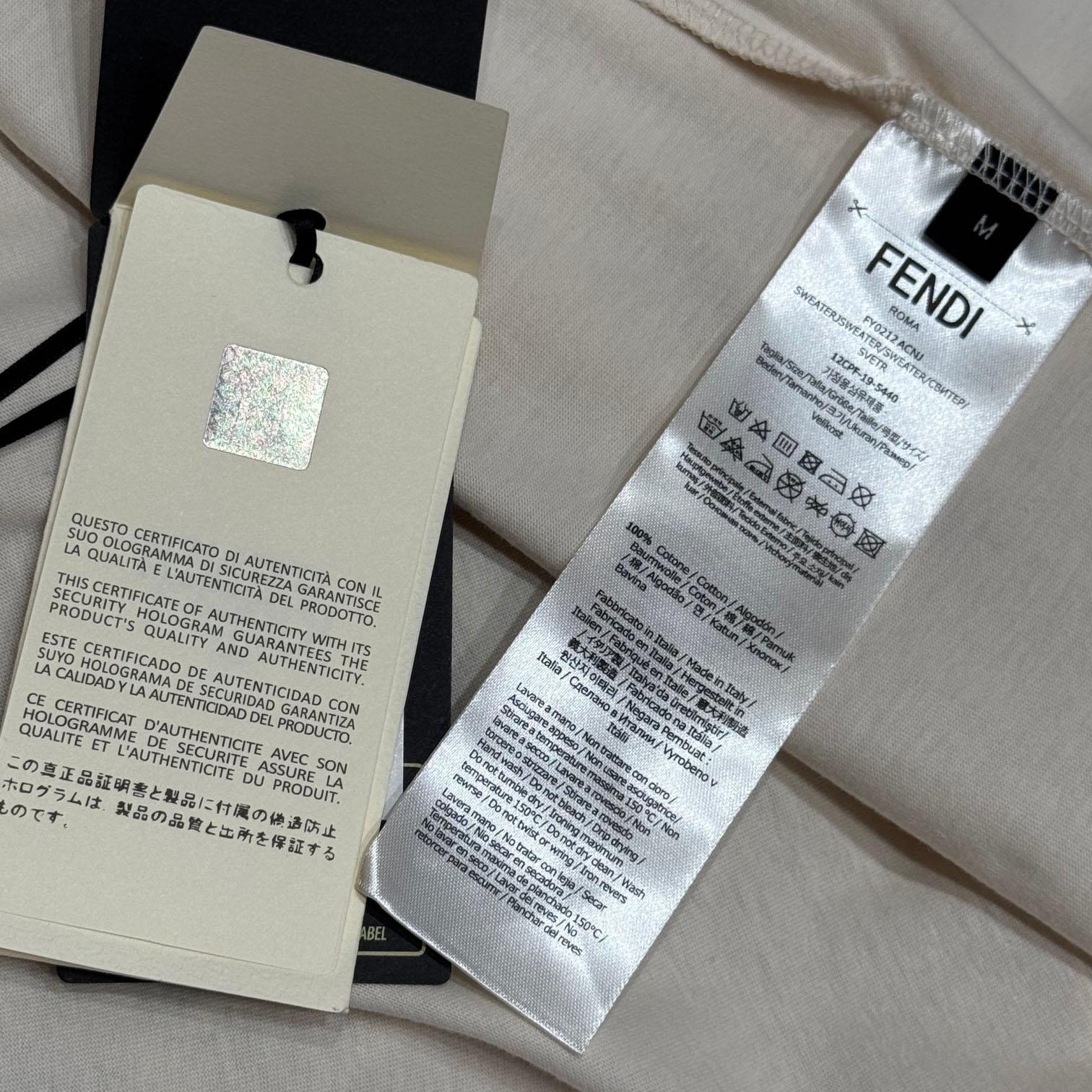 Fendi White Cotton T-shirt - DesignerGu