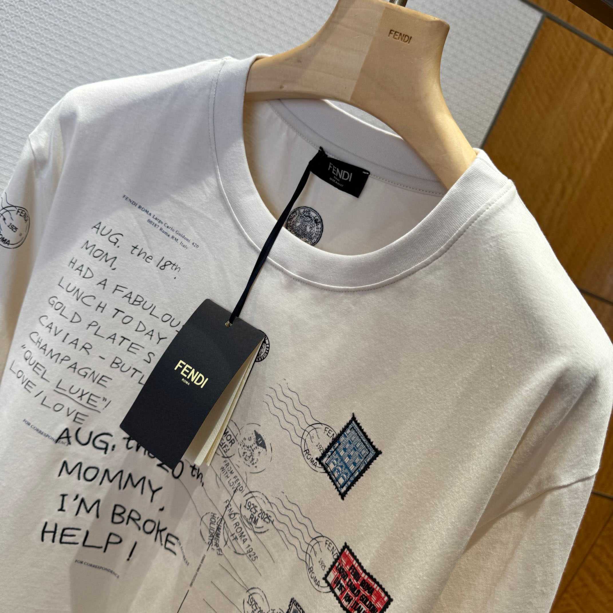 Fendi White Cotton T-shirt - DesignerGu