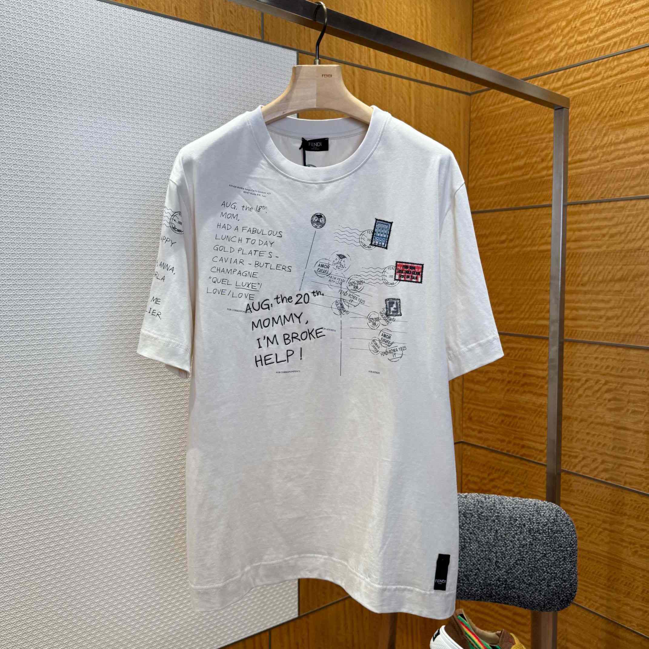 Fendi White Cotton T-shirt - DesignerGu