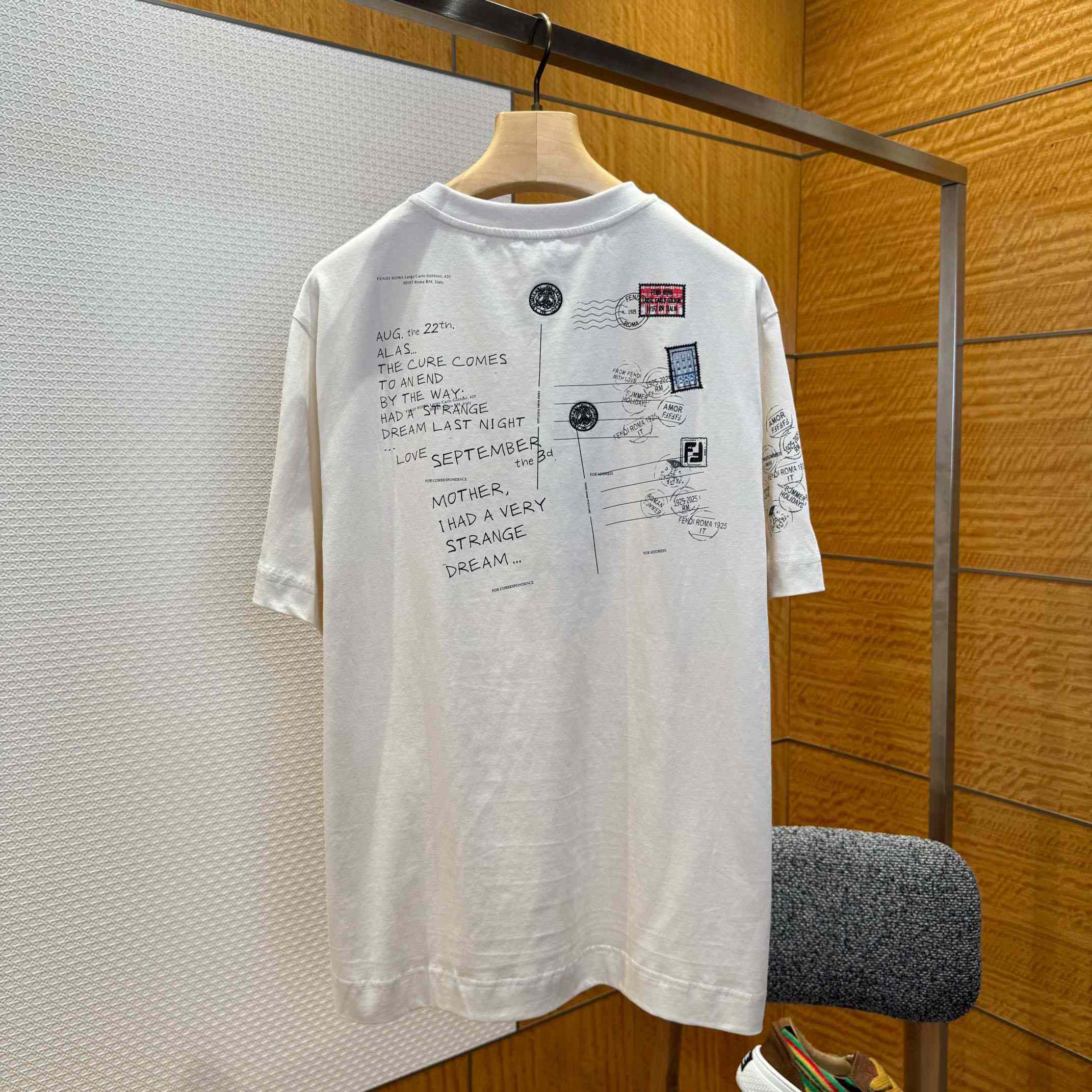 Fendi White Cotton T-shirt - DesignerGu