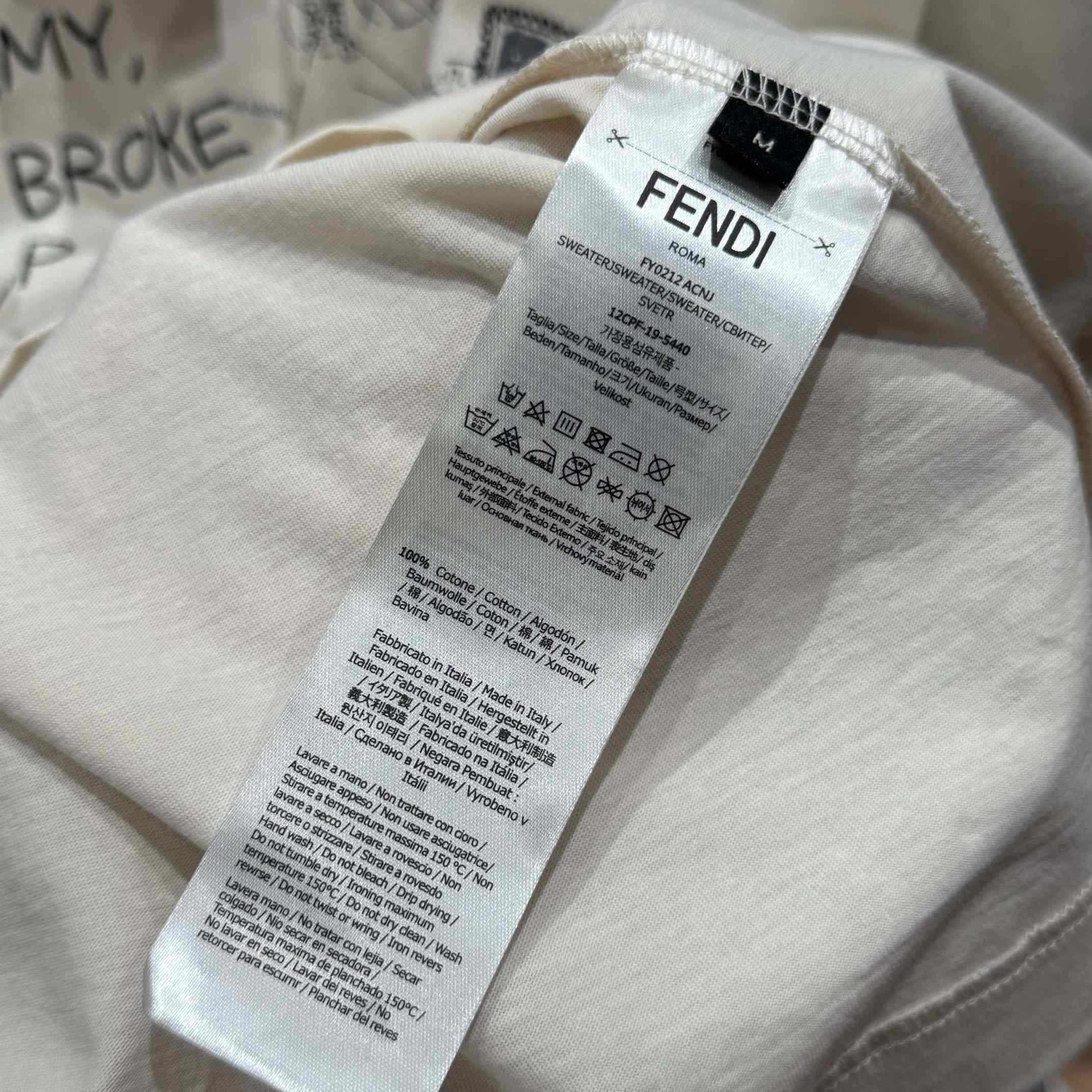 Fendi White Cotton T-shirt - DesignerGu