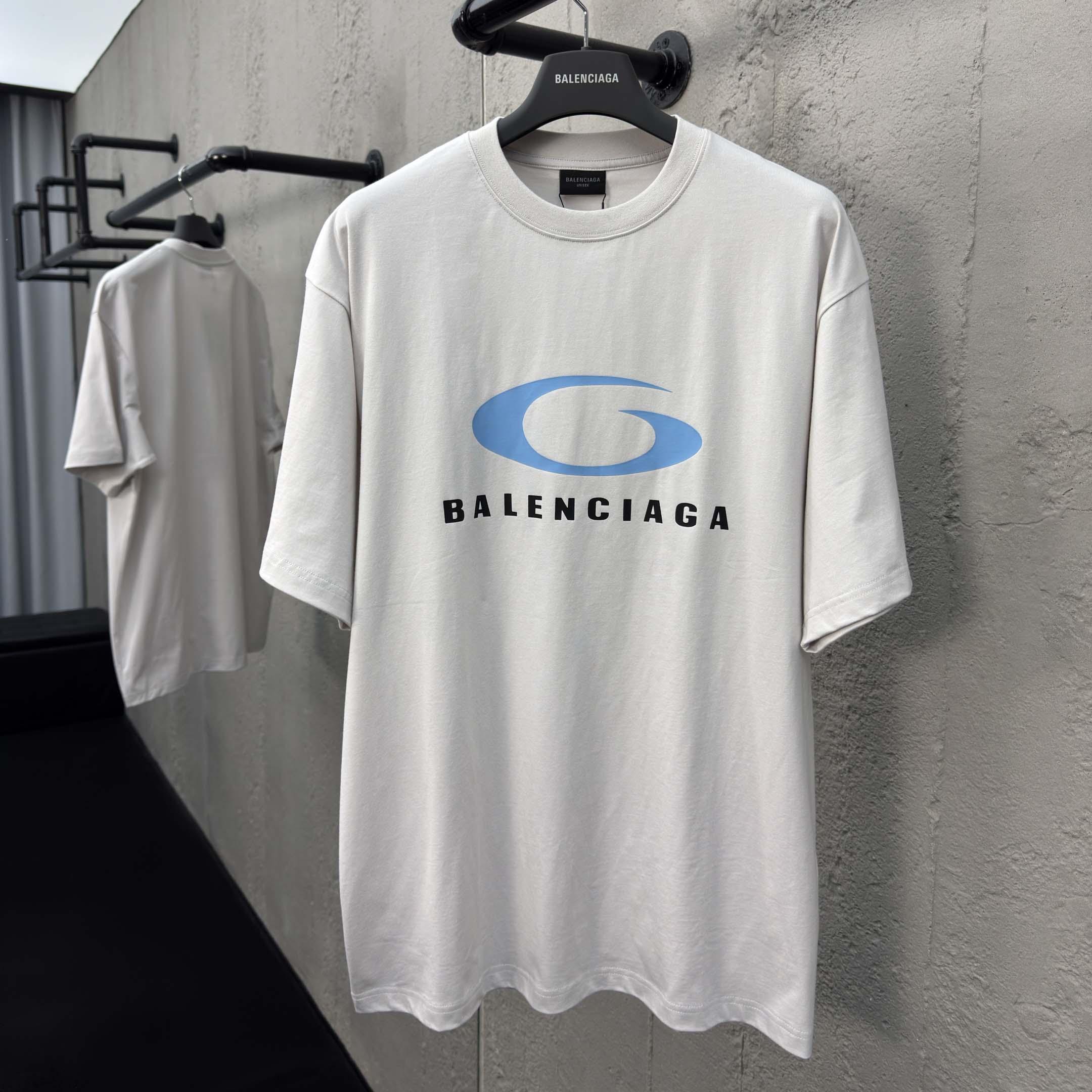 Balenciaga White Loop Sports Icon Medium Fit T-shirt  - DesignerGu