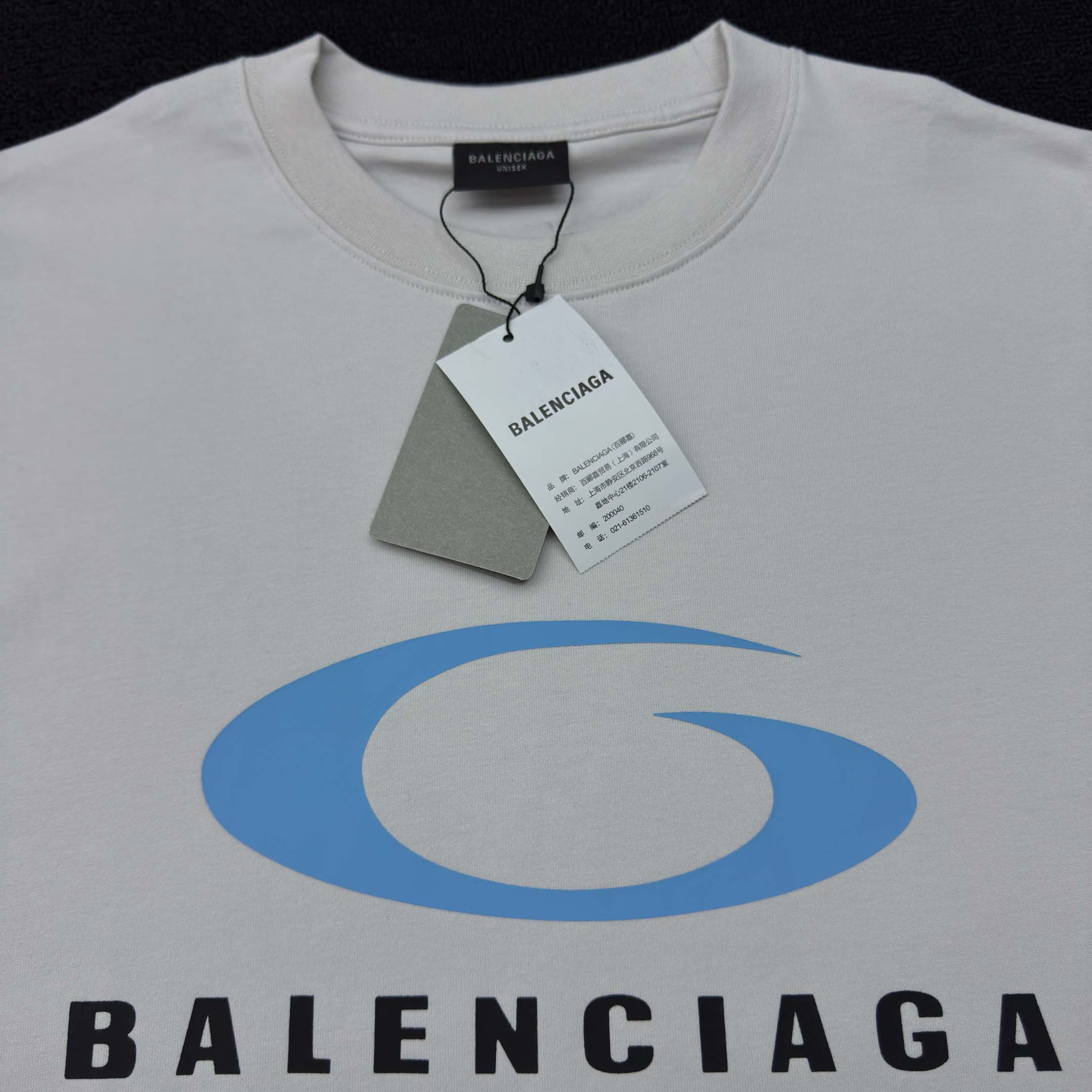 Balenciaga White Loop Sports Icon Medium Fit T-shirt  - DesignerGu