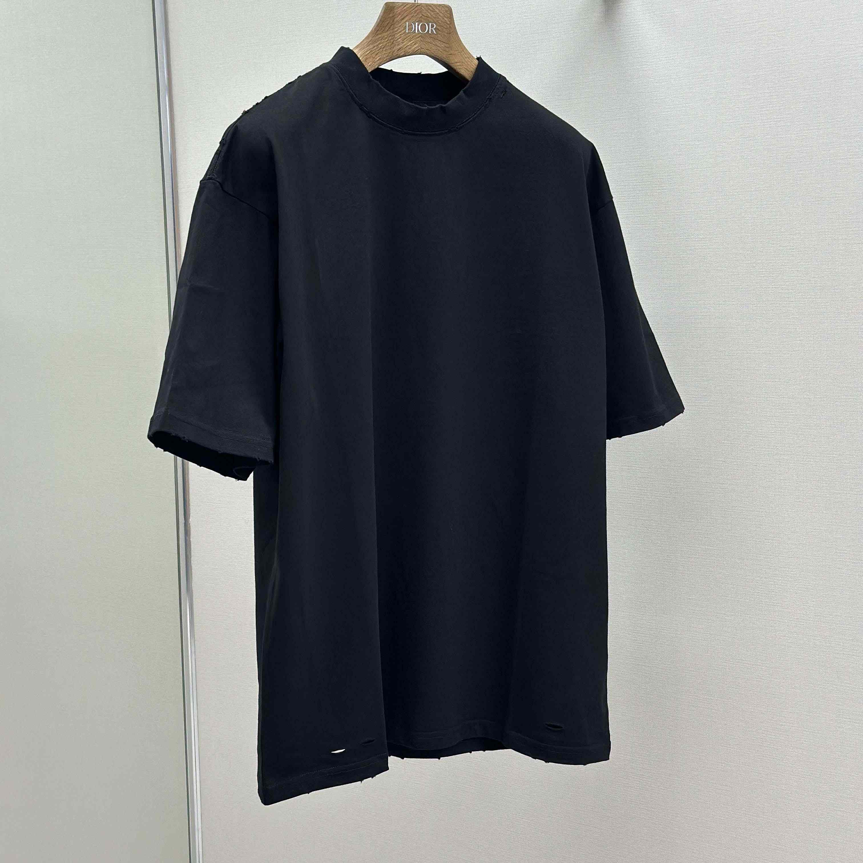 Balenciaga Painted T-Shirt Medium Fit In Faded Washed Black - DesignerGu