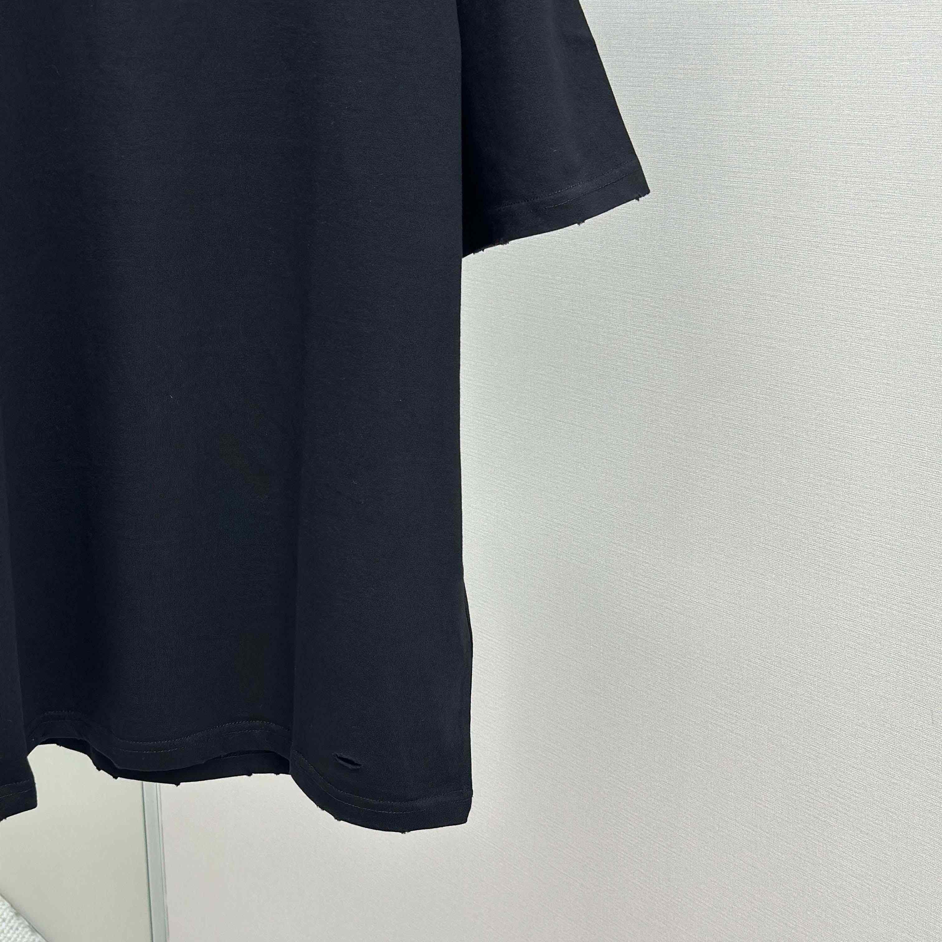 Balenciaga Painted T-Shirt Medium Fit In Faded Washed Black - DesignerGu