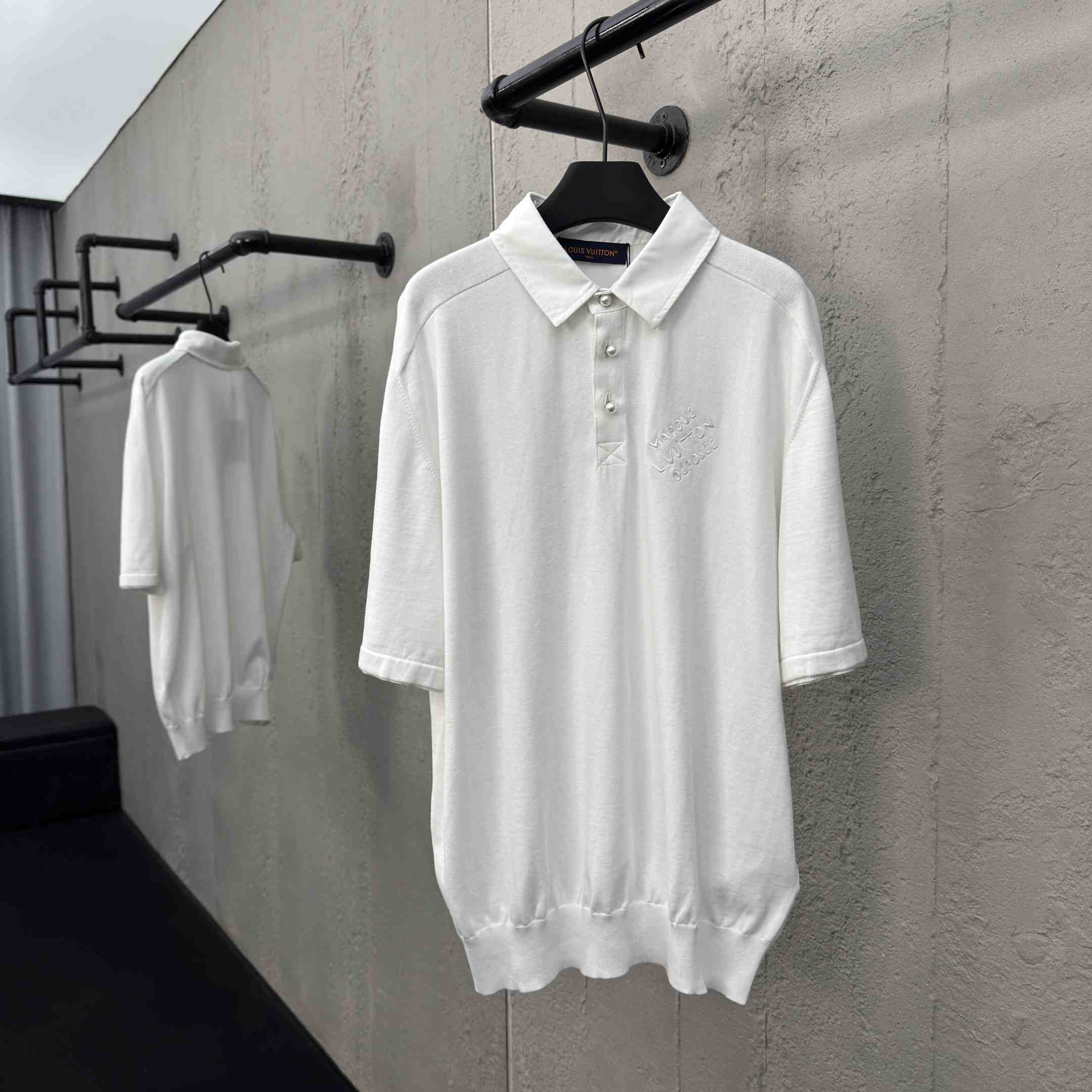 Louis Vuitton Embroidered Short-Sleeved Cotton Blend Polo Shirt   1AFQQA - DesignerGu