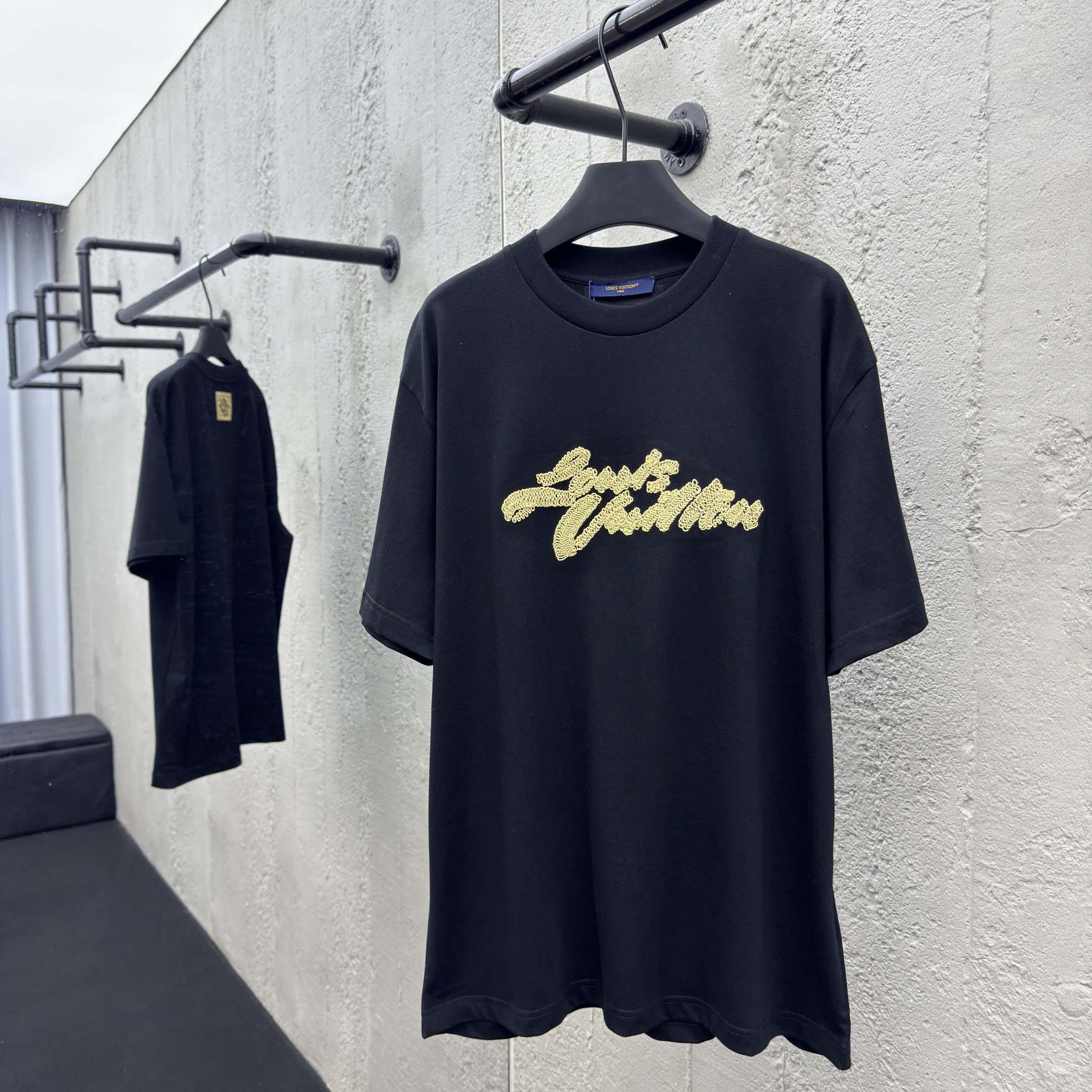 Louis Vuitton Embroidered Signature T-Shirt   1AHW92 - DesignerGu