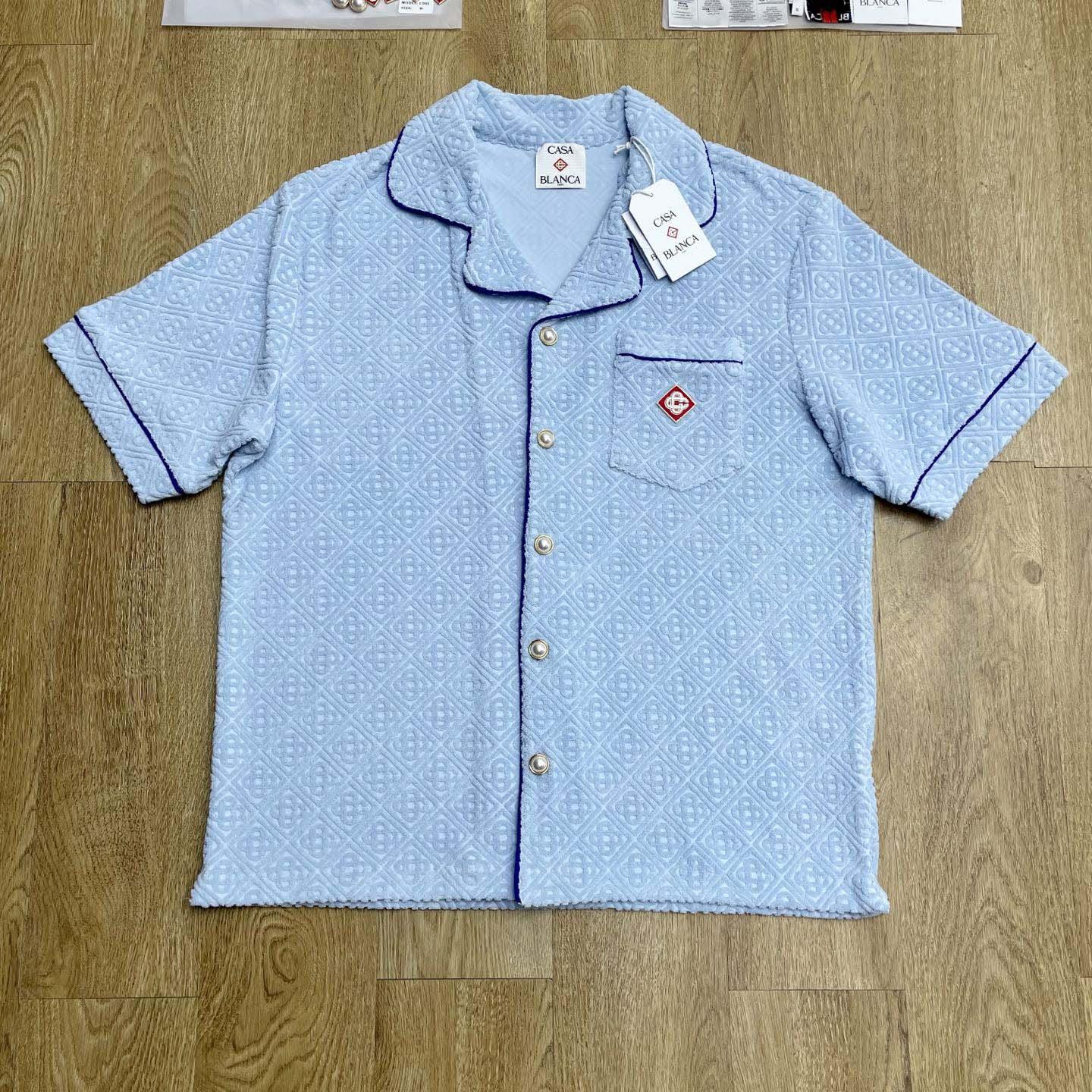 Casablanca Monogram Jacquard Towelling Short Sleeve Shirt   c1026 - DesignerGu