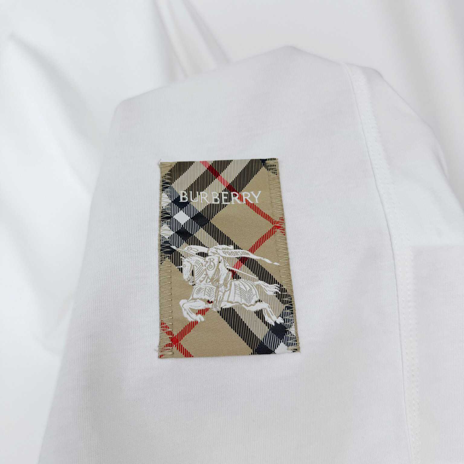 Burberry Check Label Cotton T-shirt  - DesignerGu