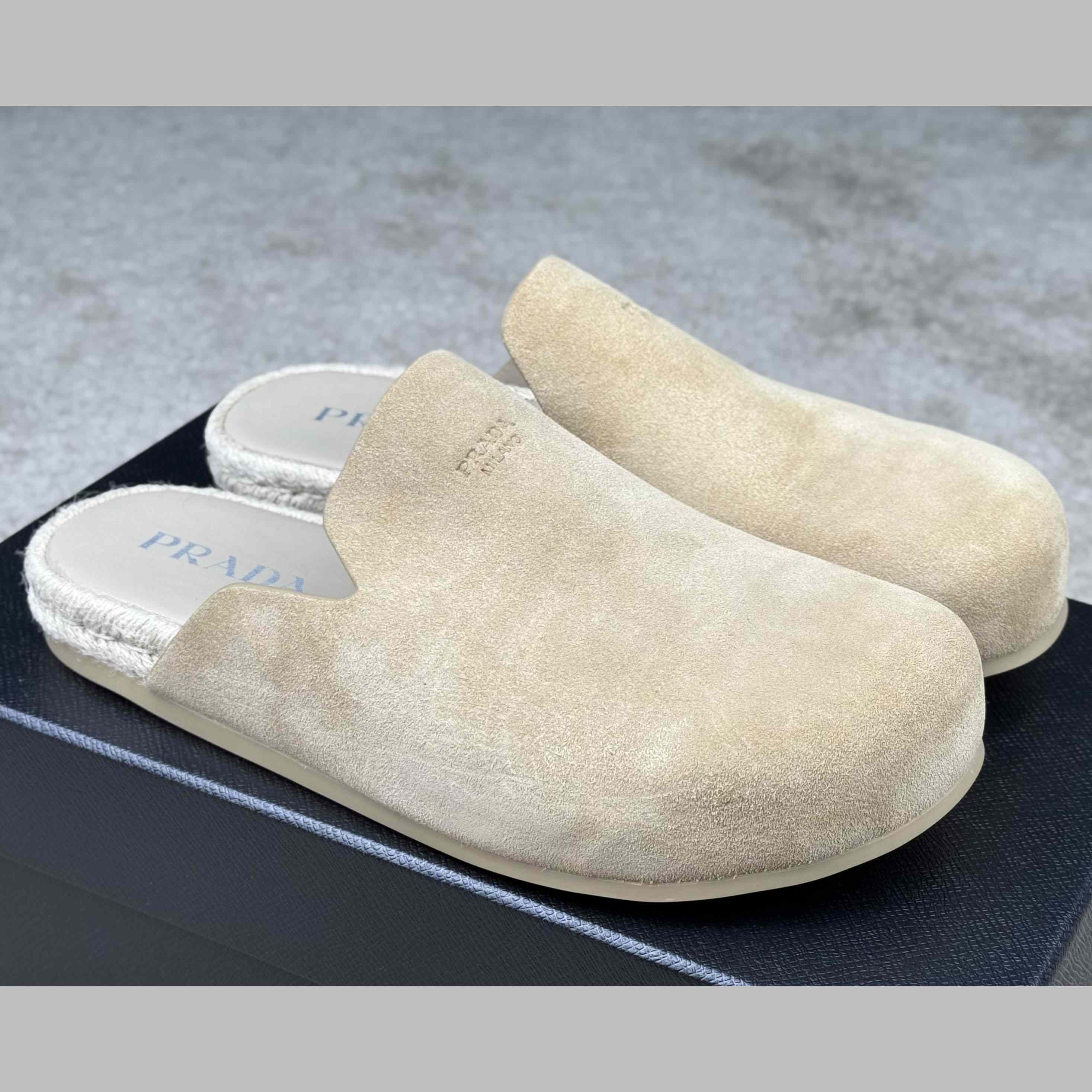 Prada Suede Mules - DesignerGu