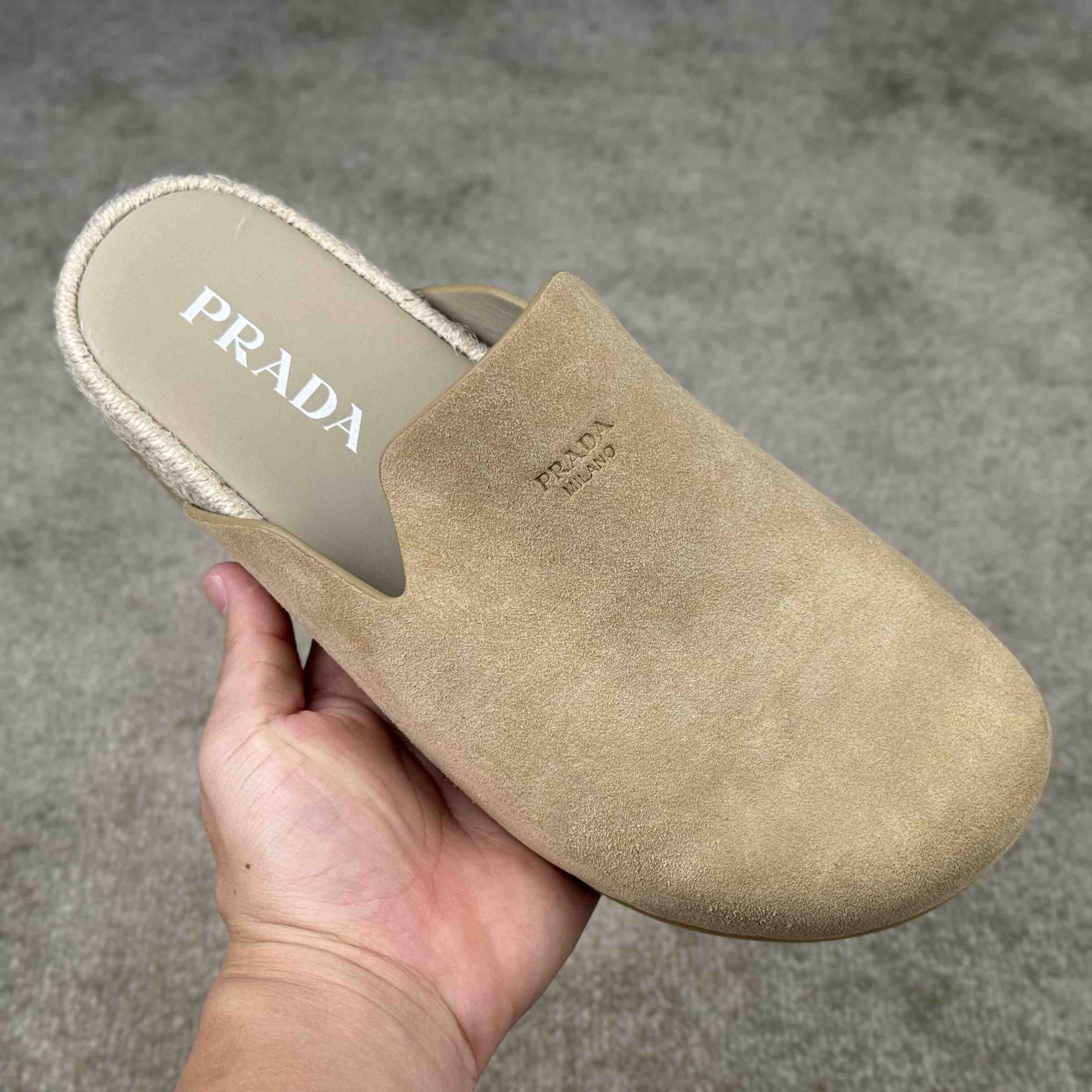 Prada Suede Mules - DesignerGu