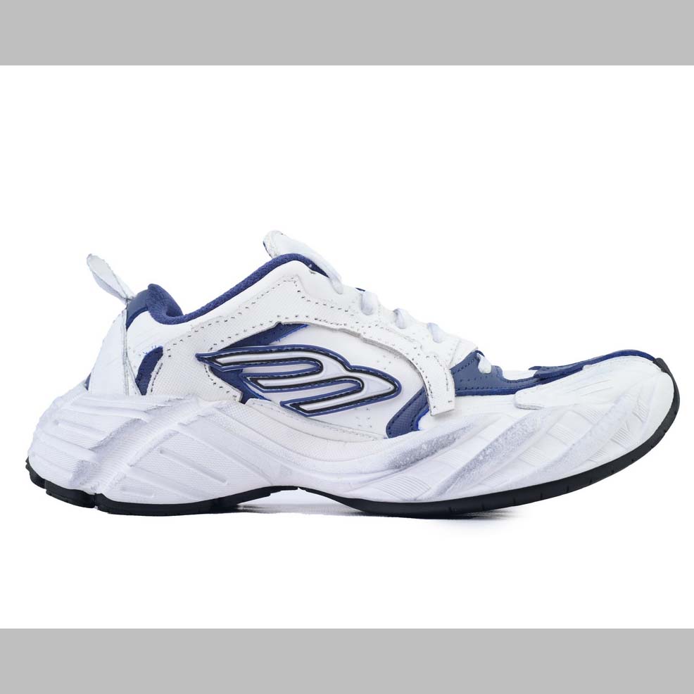 Balenciaga Monday Shoe In Navy And White Cowskin And Polyester - DesignerGu