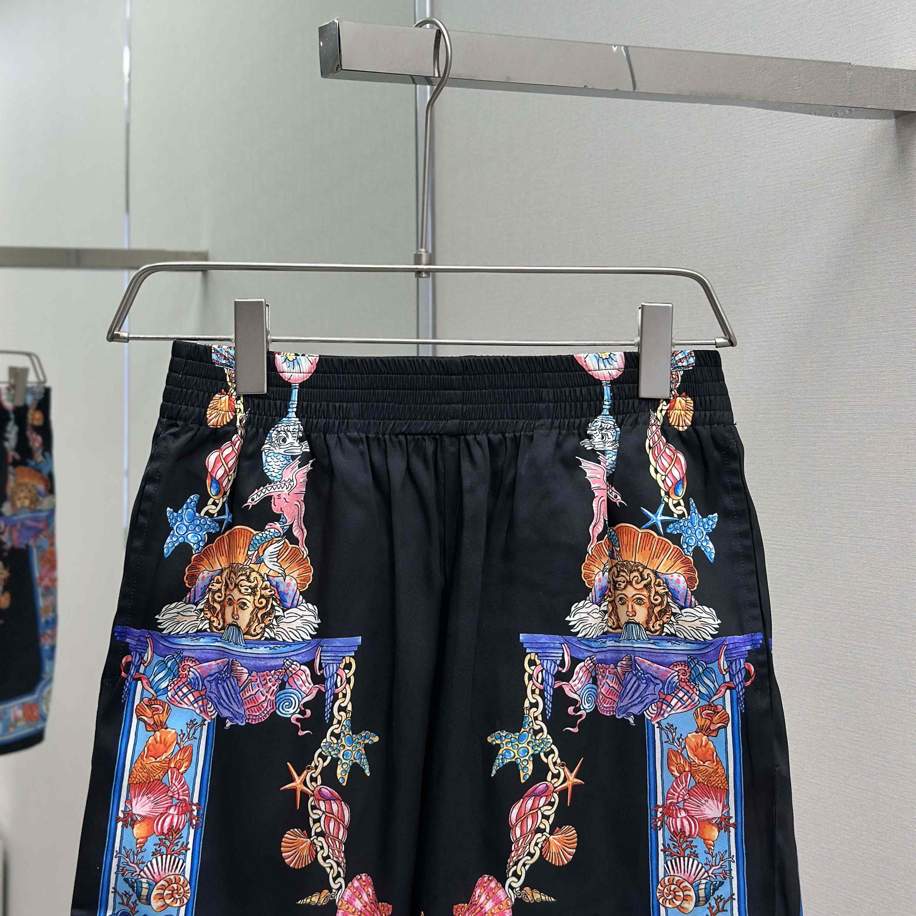 Versace Coral Theatre Silk Shirt & Silk Shorts - DesignerGu