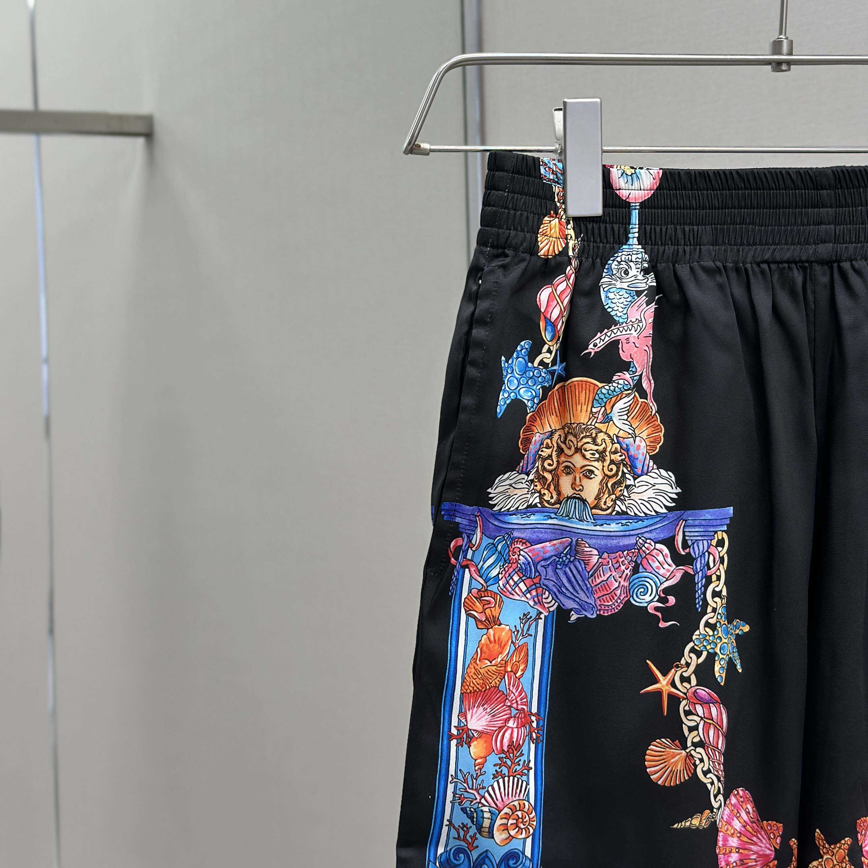 Versace Coral Theatre Silk Shirt & Silk Shorts - DesignerGu