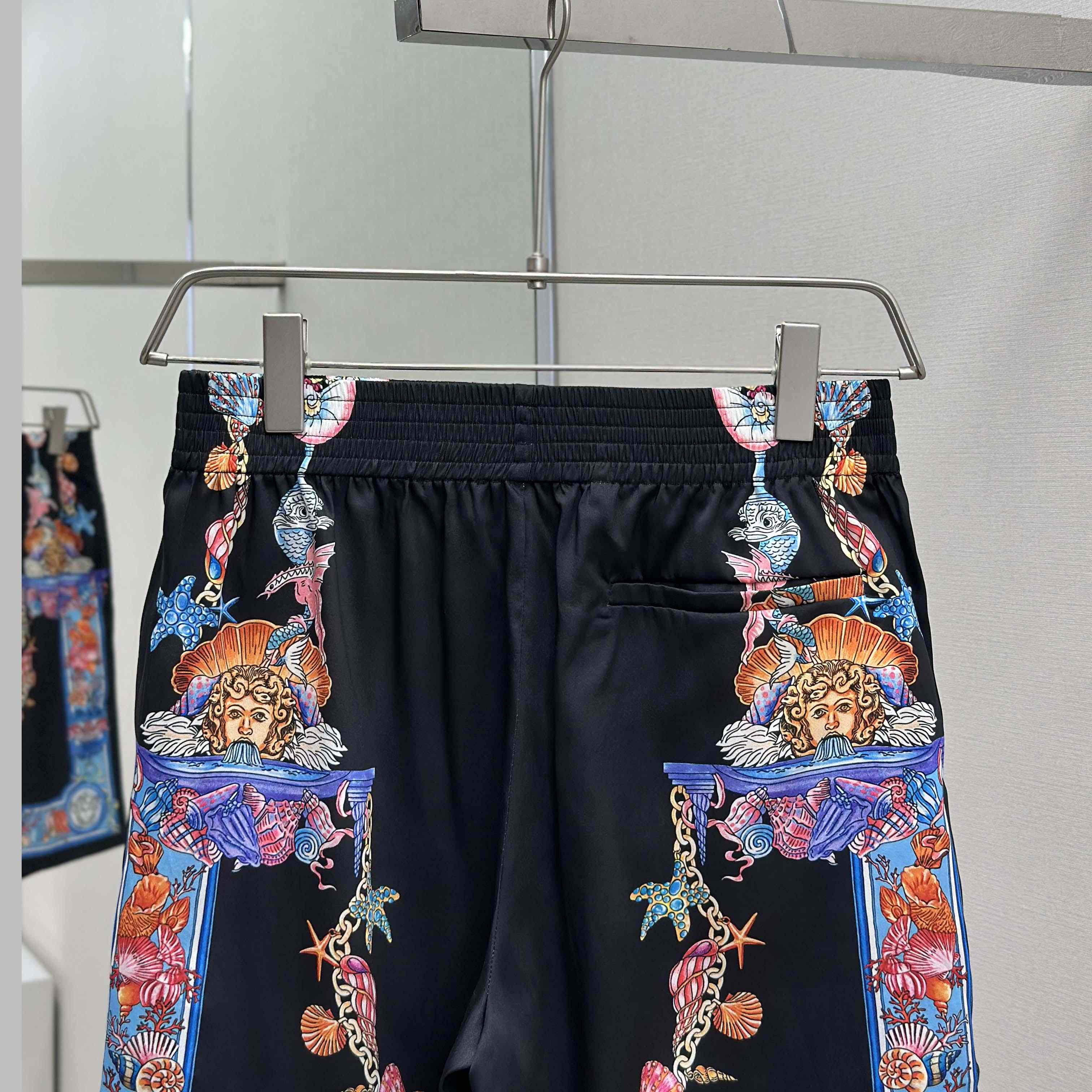 Versace Coral Theatre Silk Shirt & Silk Shorts - DesignerGu