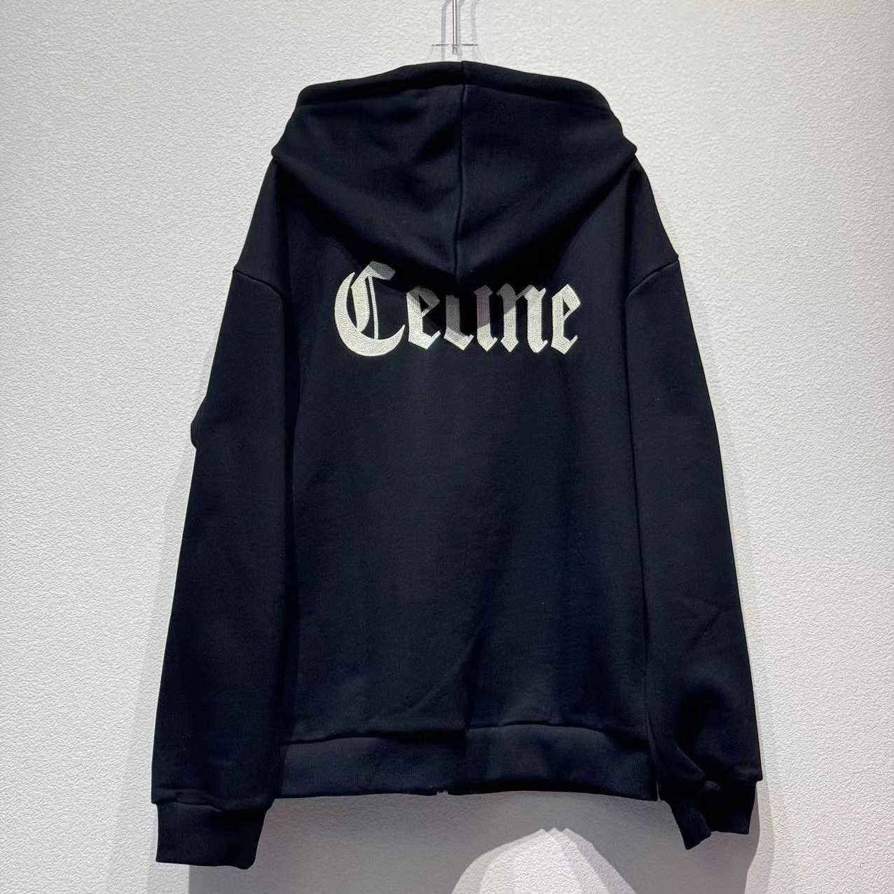 Celine Zipped Hoodie In Cotton Fleece - DesignerGu