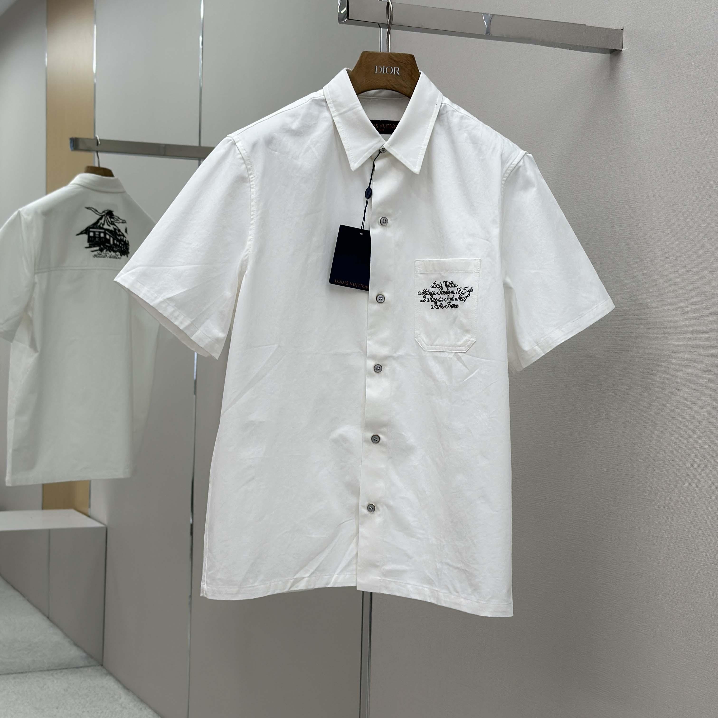 Louis Vuitton Embellished Short-Sleeved Shirt   1AIMII - DesignerGu