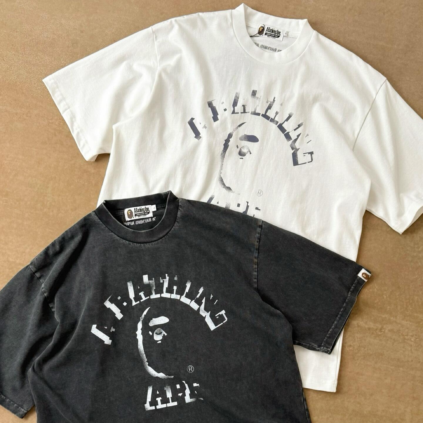 Bape Garment Dye Spray Print College Relaxedfit Tee - DesignerGu