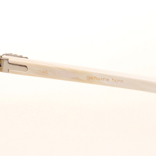 Cartier CT_3524012 Big Diamond White Buffalo Sunglasses In Silver Brown - DesignerGu