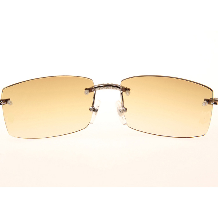Cartier CT_3524012 Big Diamond White Buffalo Sunglasses In Silver Brown - DesignerGu