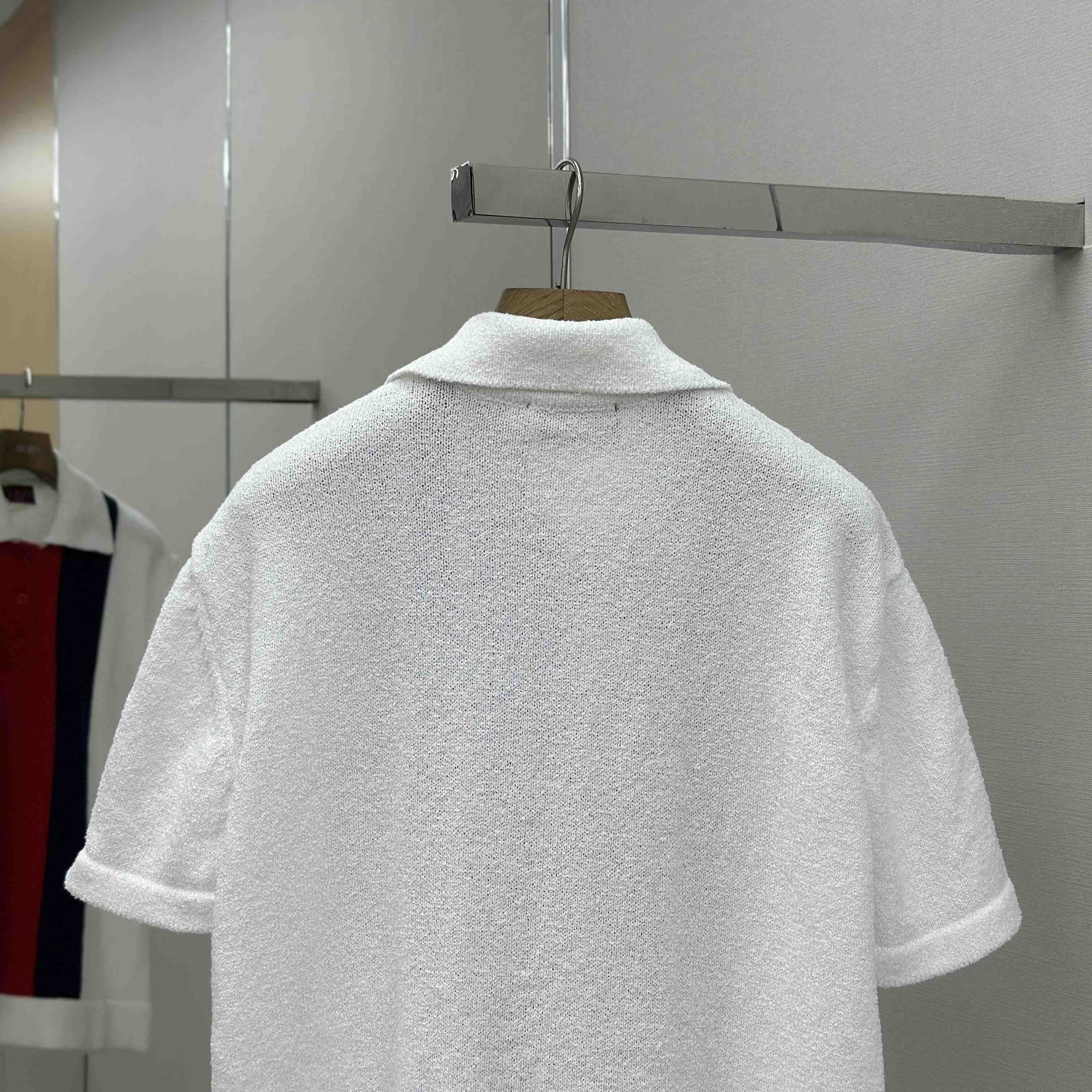 Gucci Cotton Blend Terry Knit Polo Shirt In White - DesignerGu