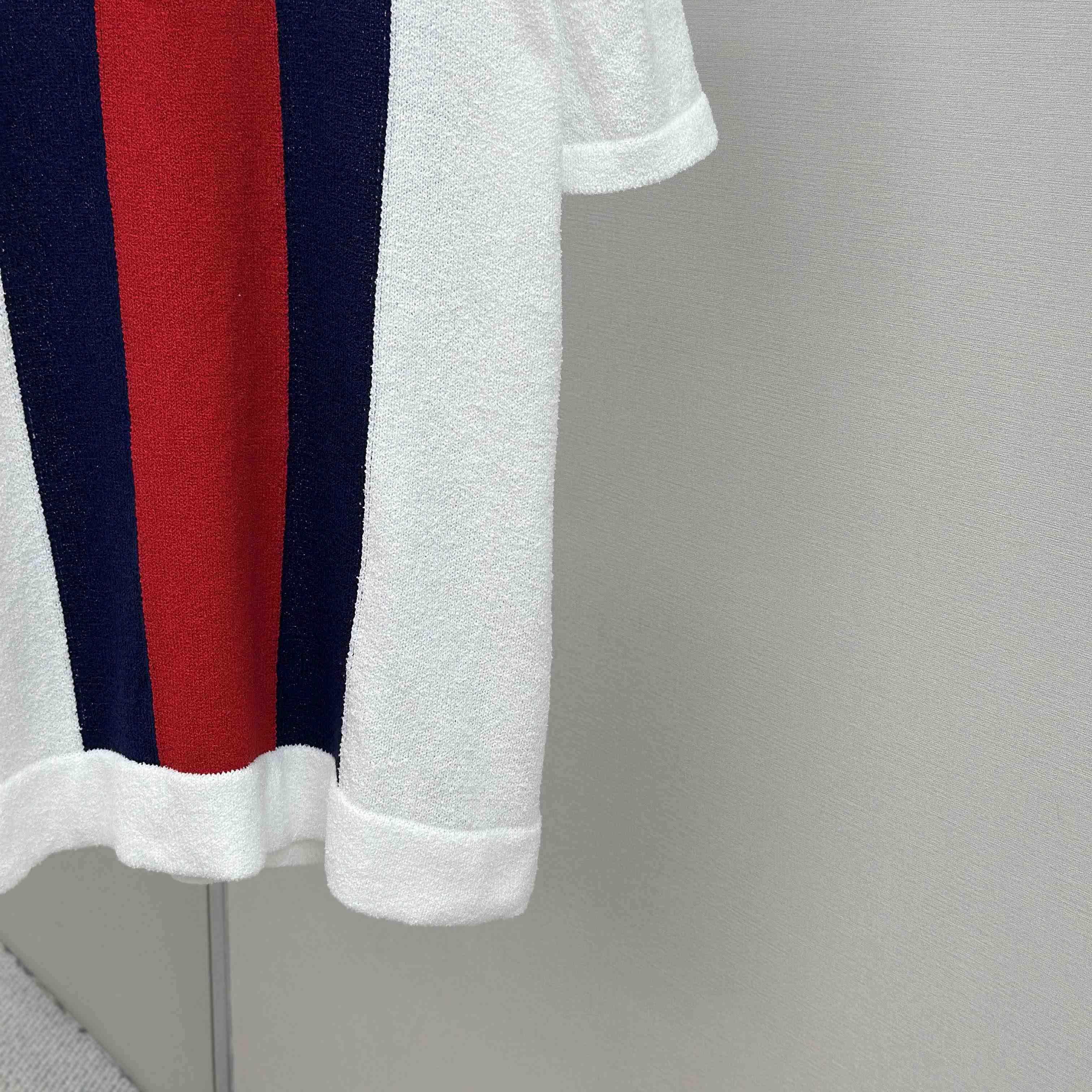 Gucci Cotton Blend Terry Knit Polo Shirt In White - DesignerGu