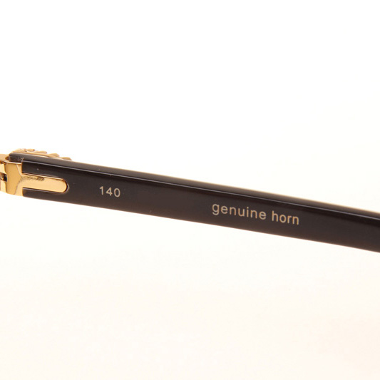 Cartier CT_3524012 Big Diamond White Mix Black Buffalo Sunglasses In Gold Brown - DesignerGu