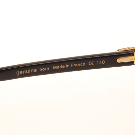 Cartier CT_3524012 Big Diamond White Mix Black Buffalo Sunglasses In Gold Brown - DesignerGu