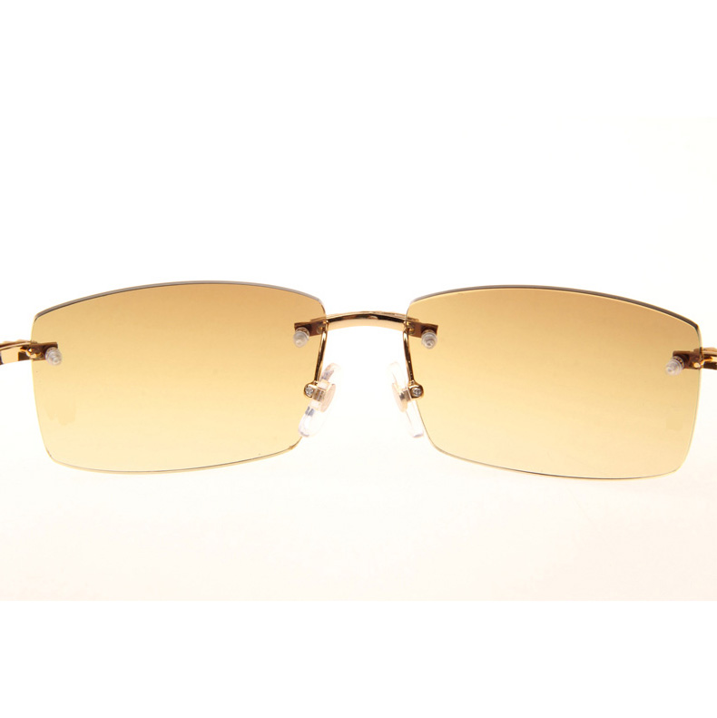 Cartier CT_3524012 Big Diamond White Mix Black Buffalo Sunglasses In Gold Brown - DesignerGu