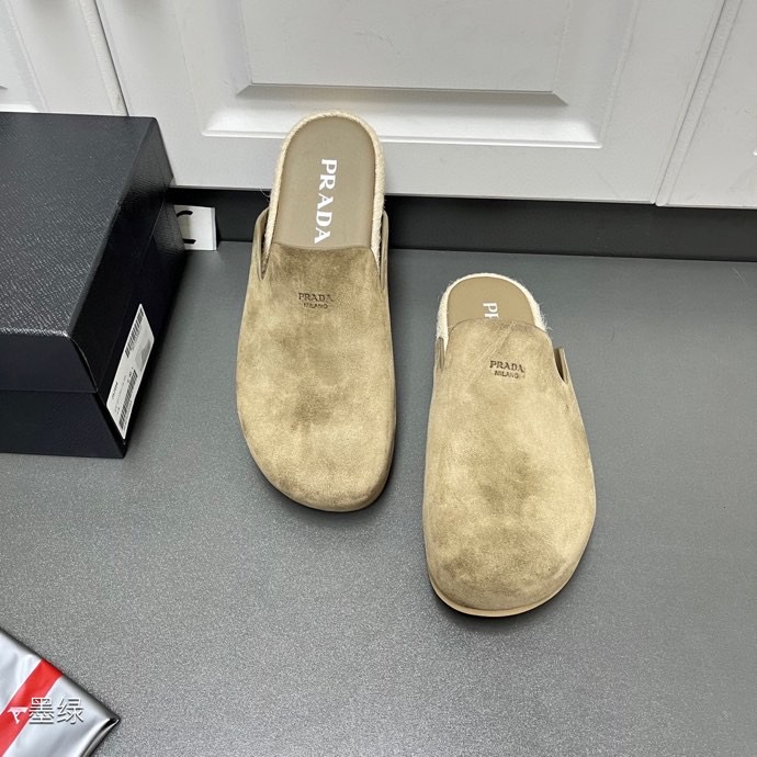 Prada Suede Mules - DesignerGu