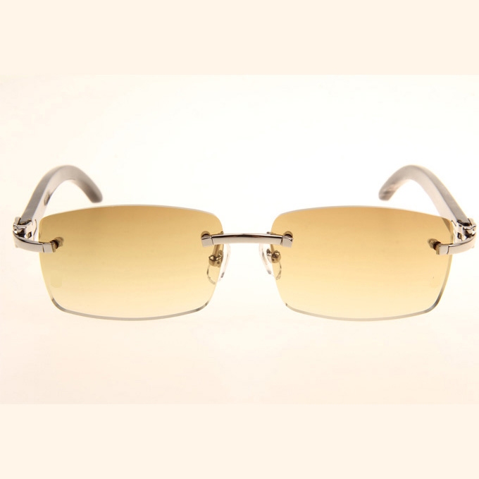 Cartier CT_3524012 Black Grey Buffalo Sunglasses In Silver Brown - DesignerGu