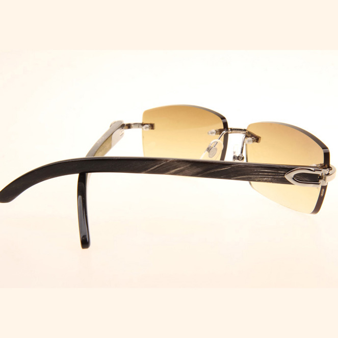 Cartier CT_3524012 Black Grey Buffalo Sunglasses In Silver Brown - DesignerGu